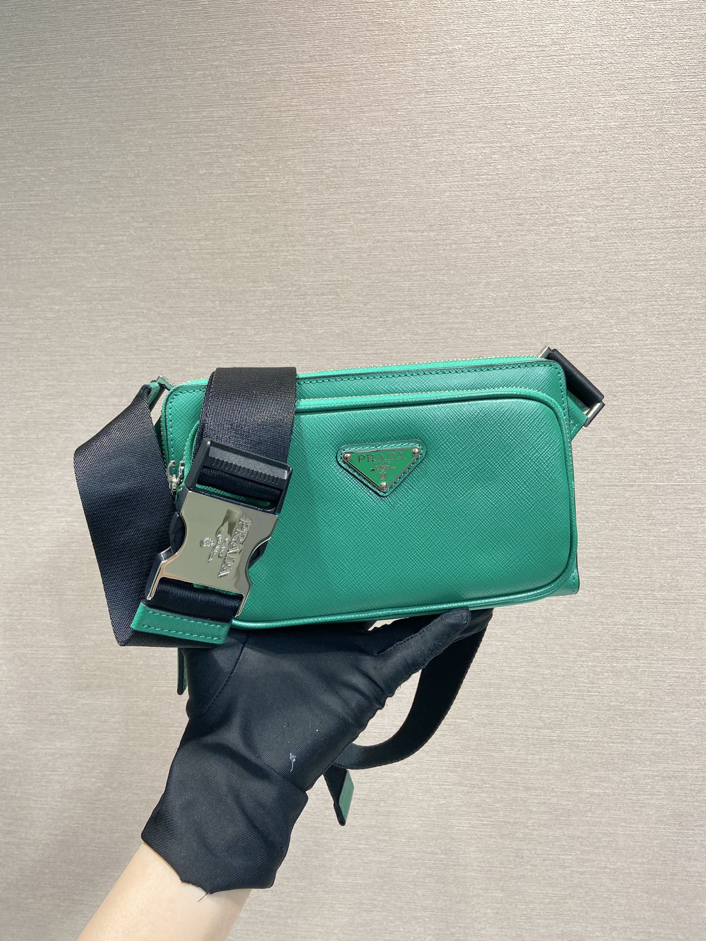Pra*a saffiano leather belt bag
