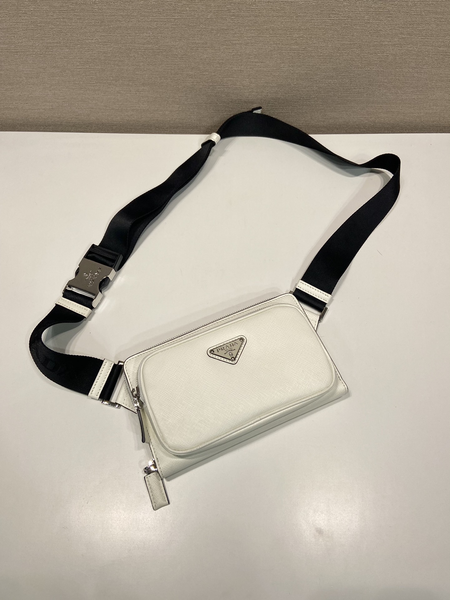 Pra*a saffiano leather belt bag