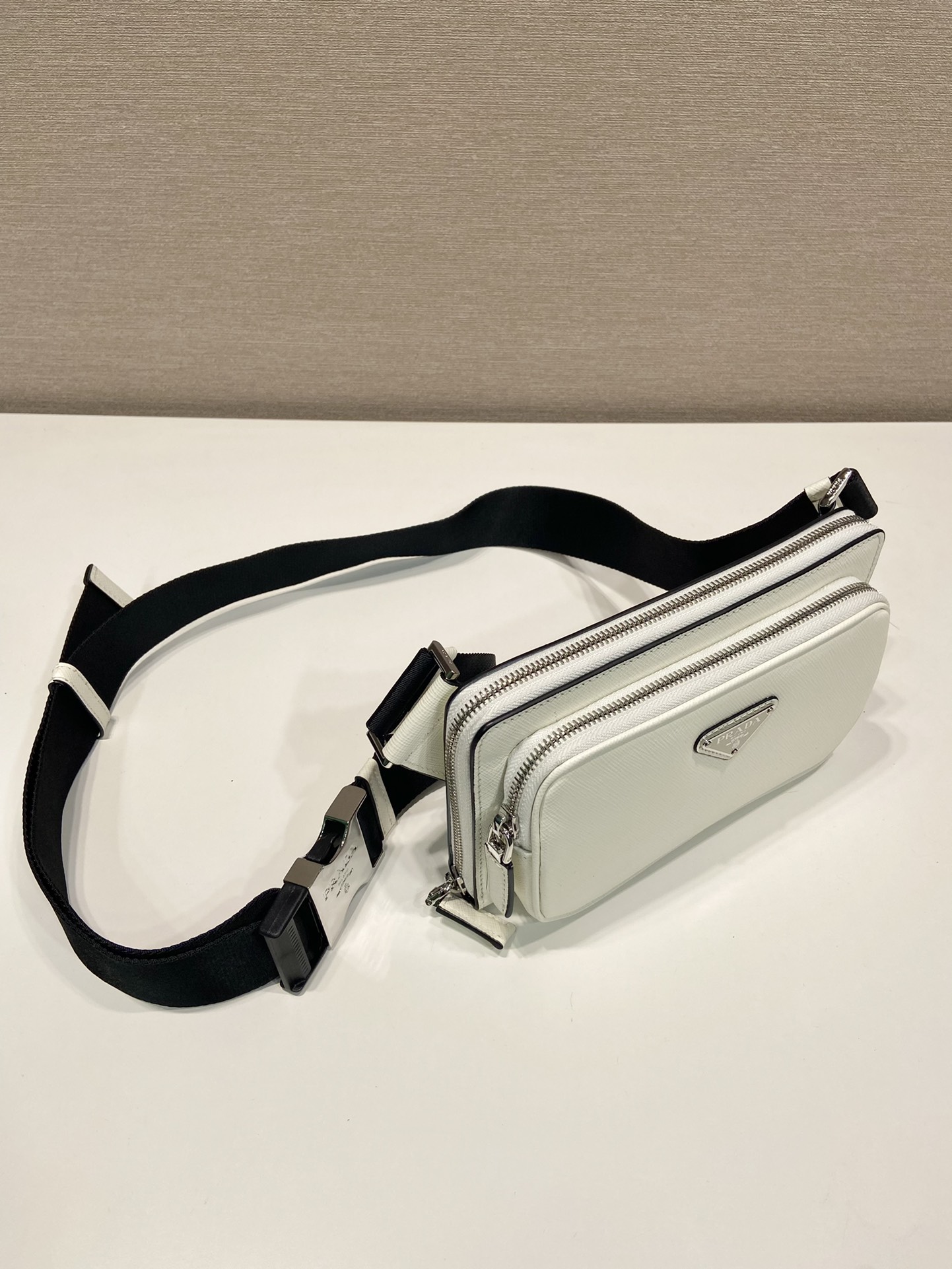 Pra*a saffiano leather belt bag