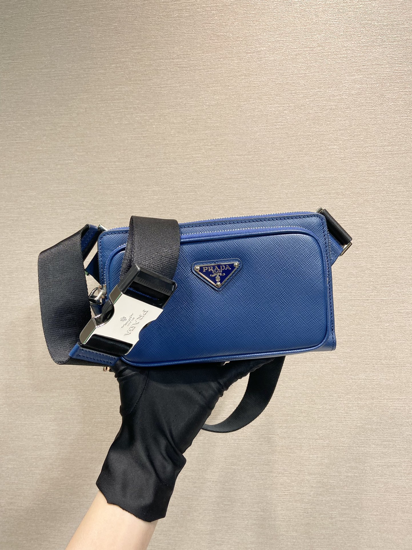 Pra*a saffiano leather belt bag