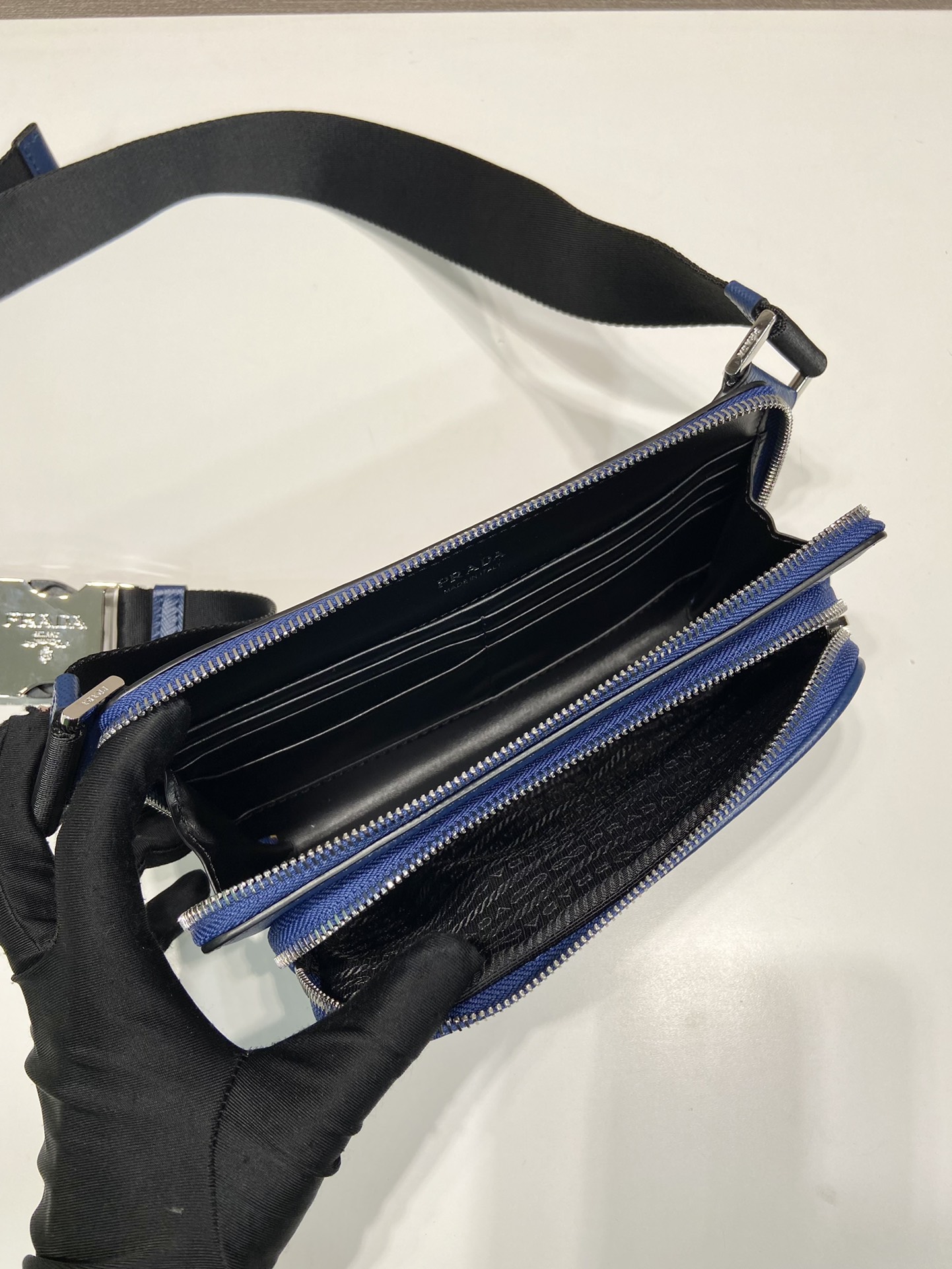 Pra*a saffiano leather belt bag