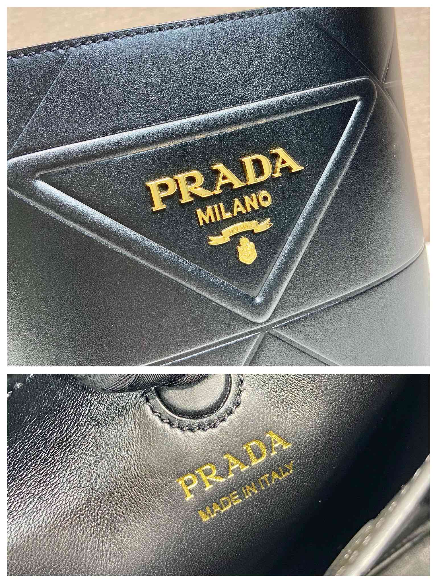 Pra*a leather bucket bag