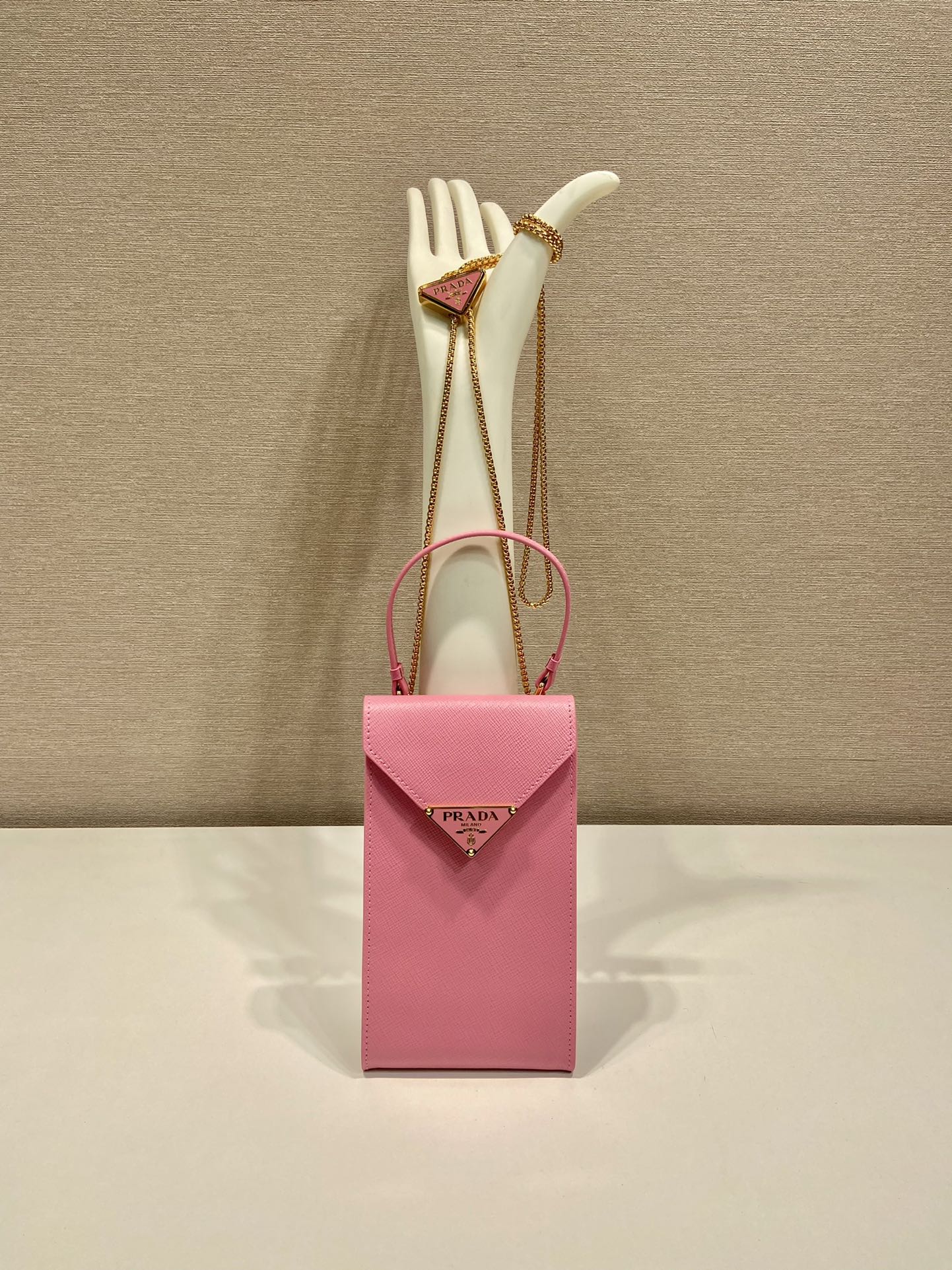 Pra*a saffiano leather mini-bag