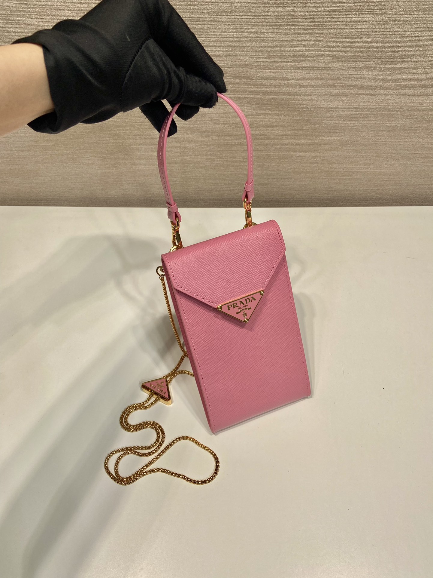 Pra*a saffiano leather mini-bag
