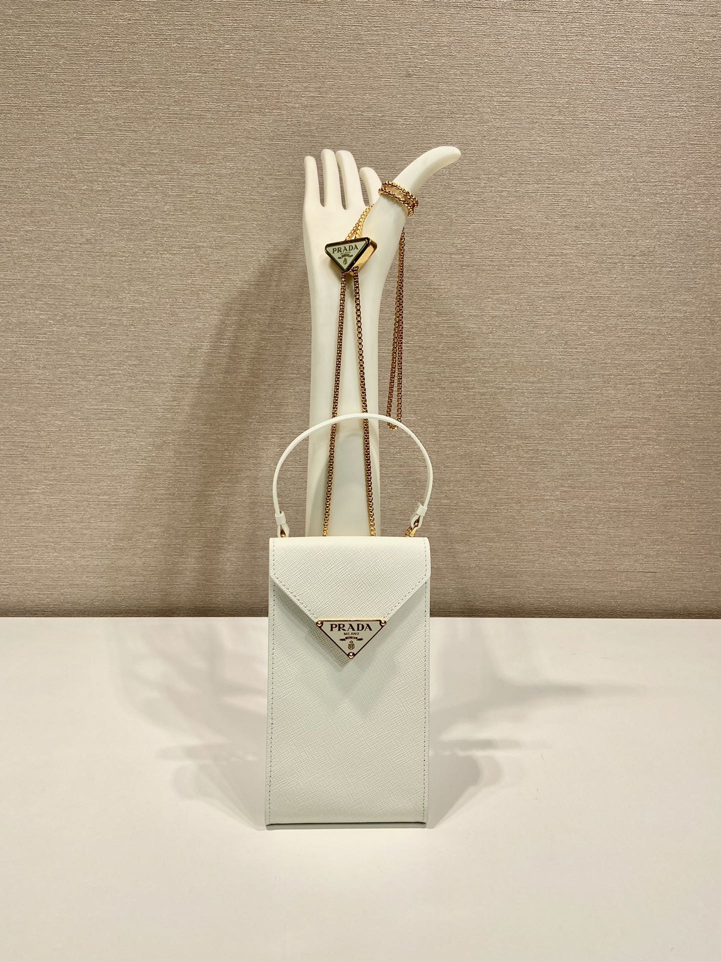 Pra*a saffiano leather mini-bag