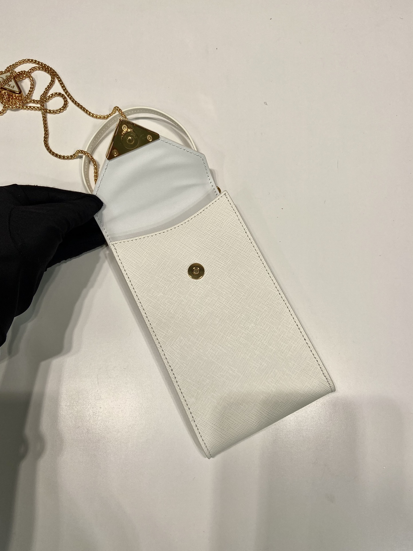 Pra*a saffiano leather mini-bag