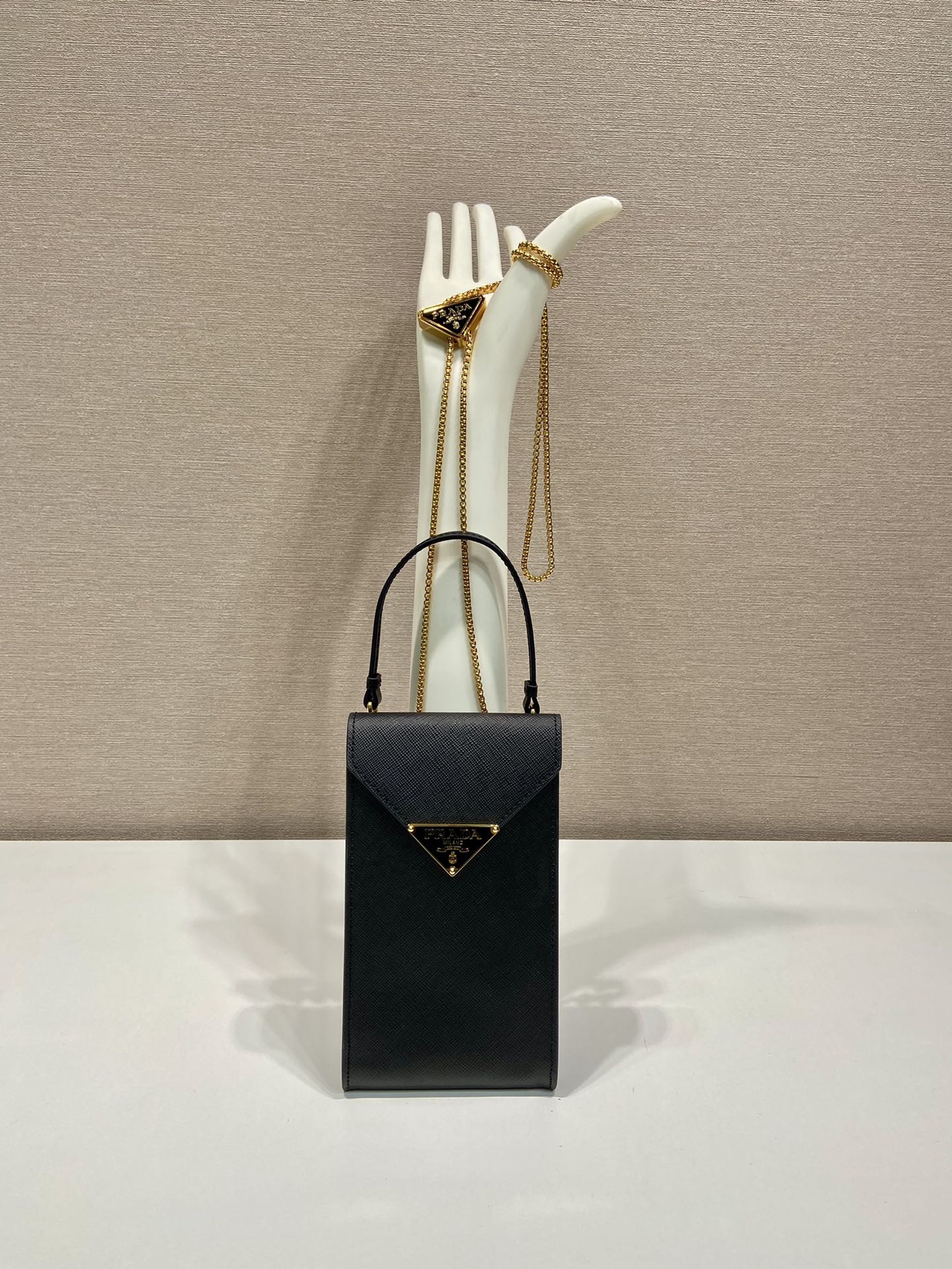 Pra*a saffiano leather mini-bag