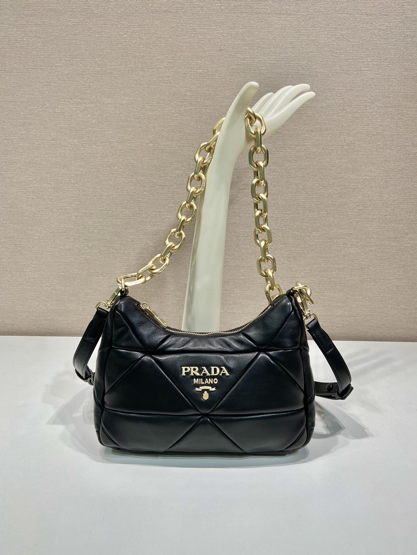 Pra*a leather shoulder bag