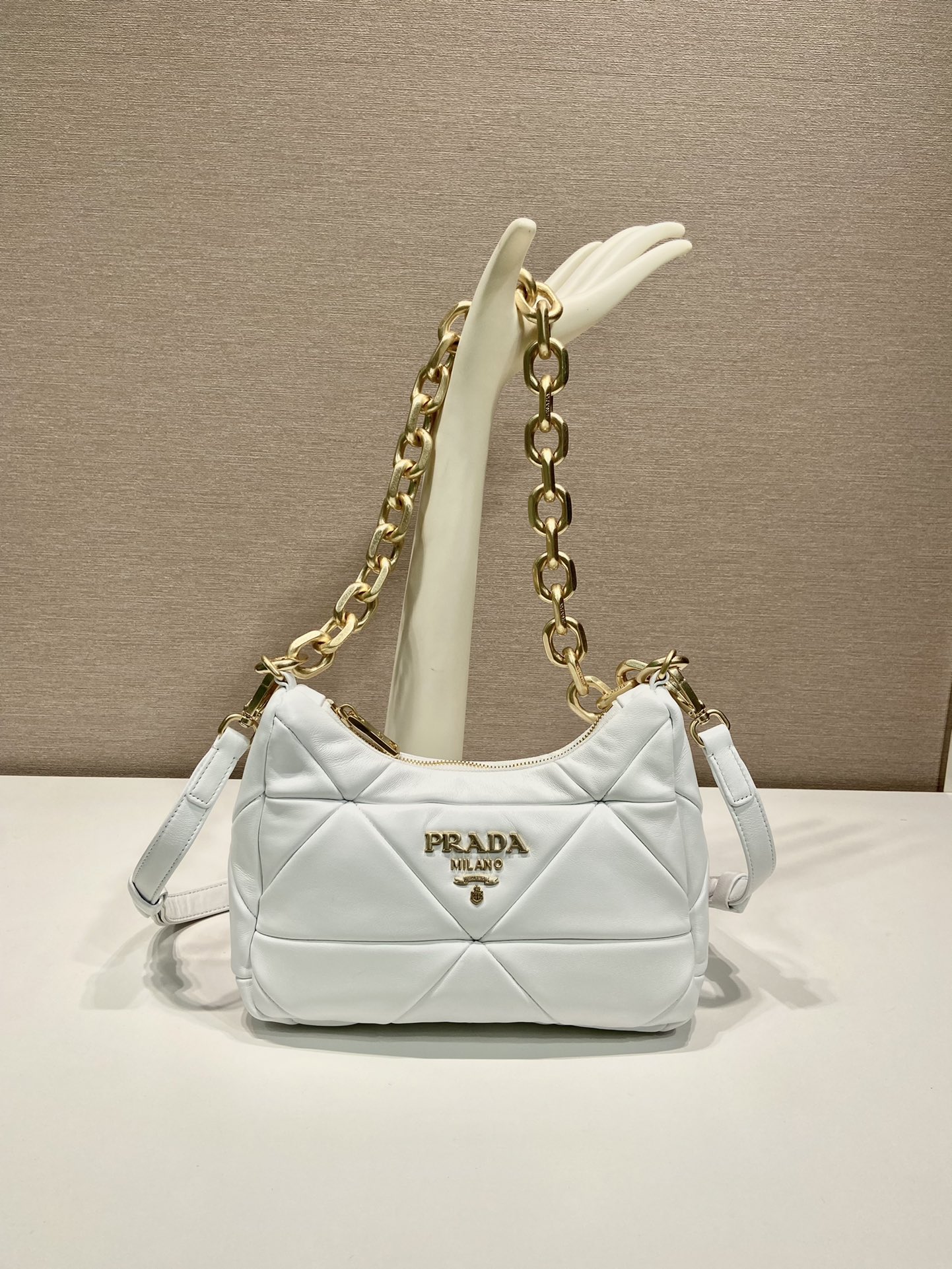 Pra*a leather shoulder bag