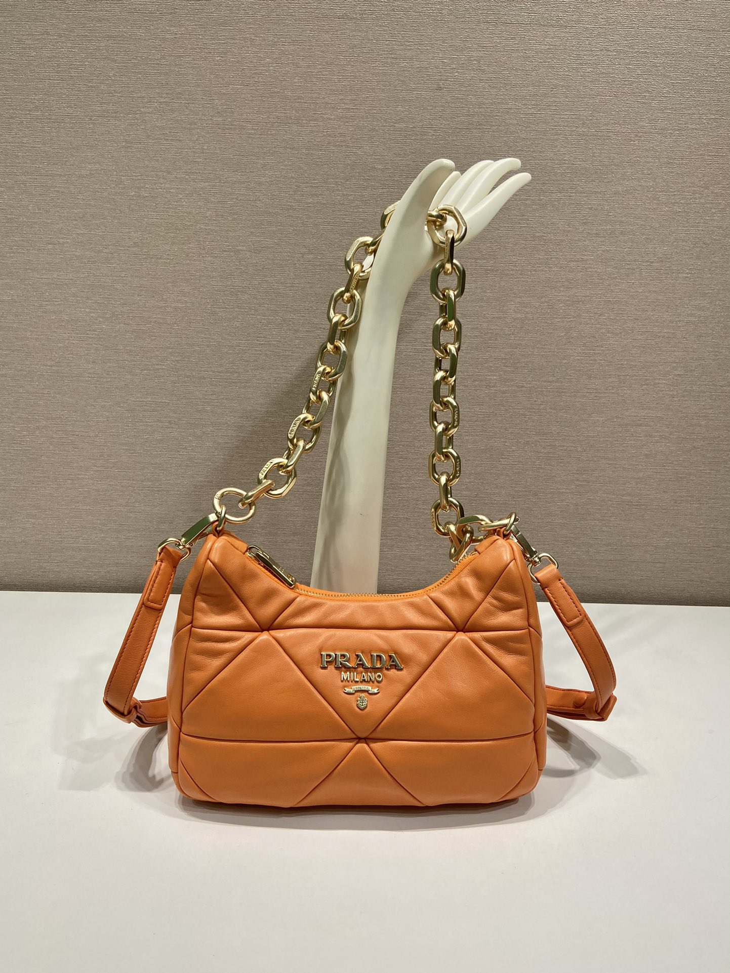 Pra*a leather shoulder bag