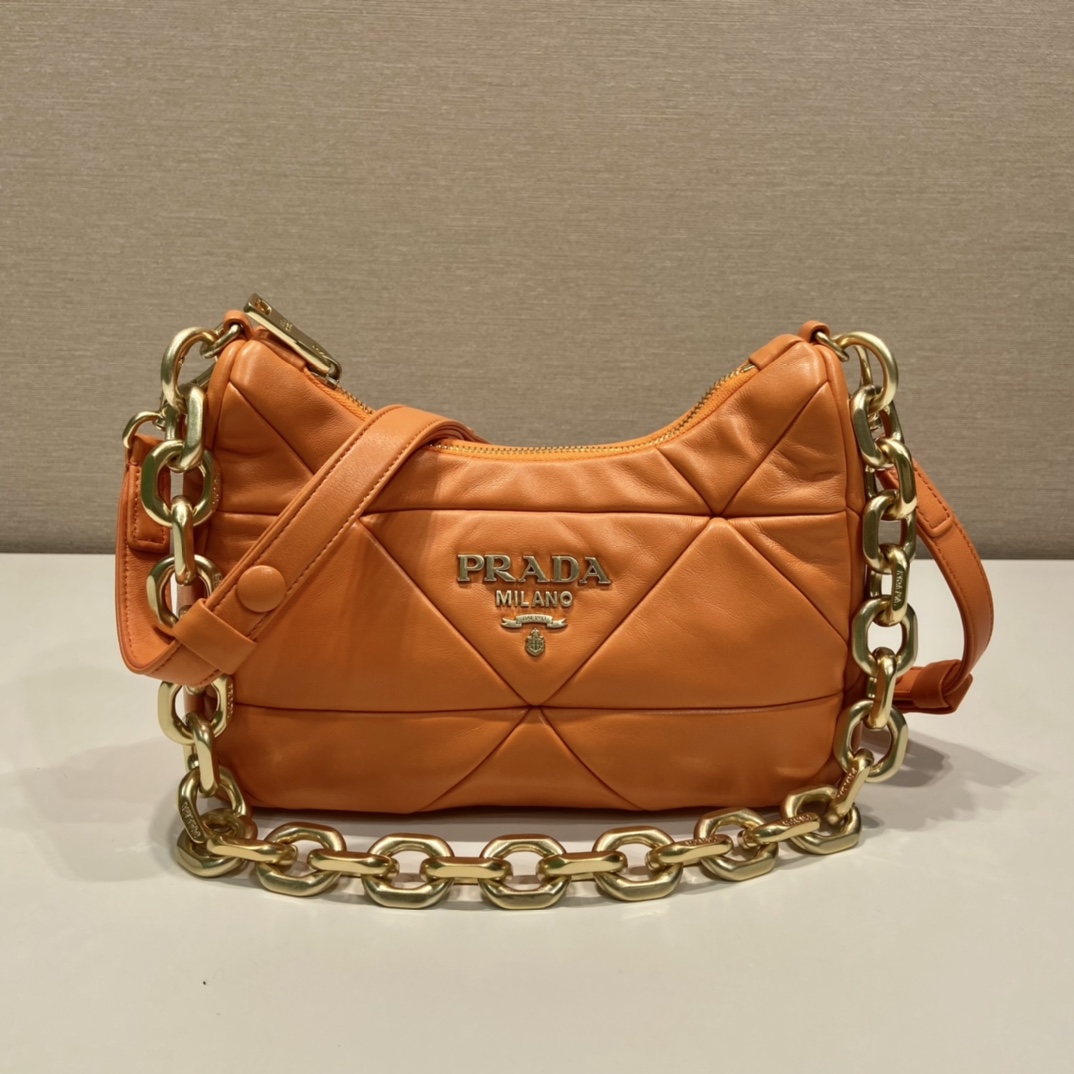 Pra*a leather shoulder bag