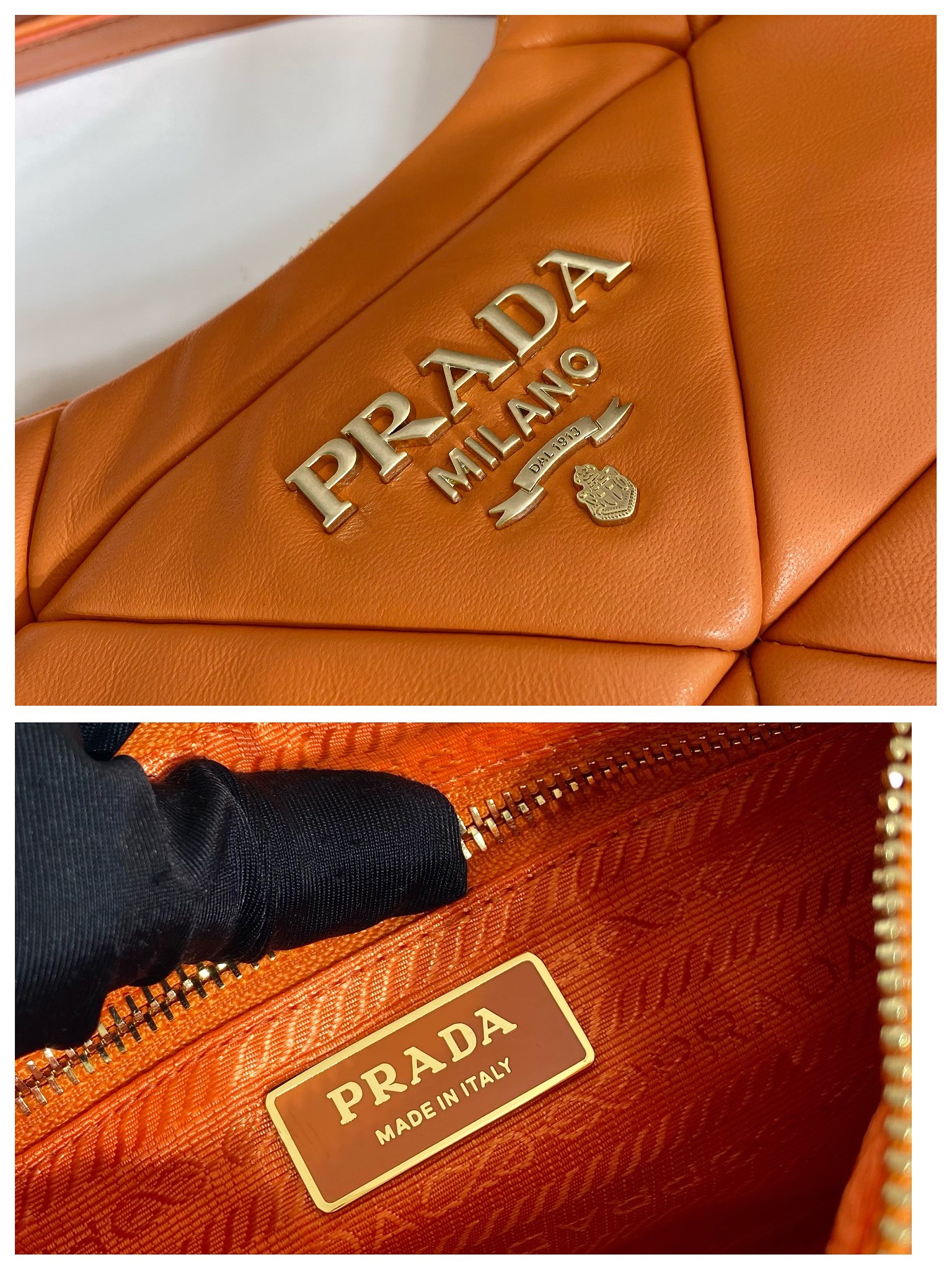 Pra*a leather shoulder bag