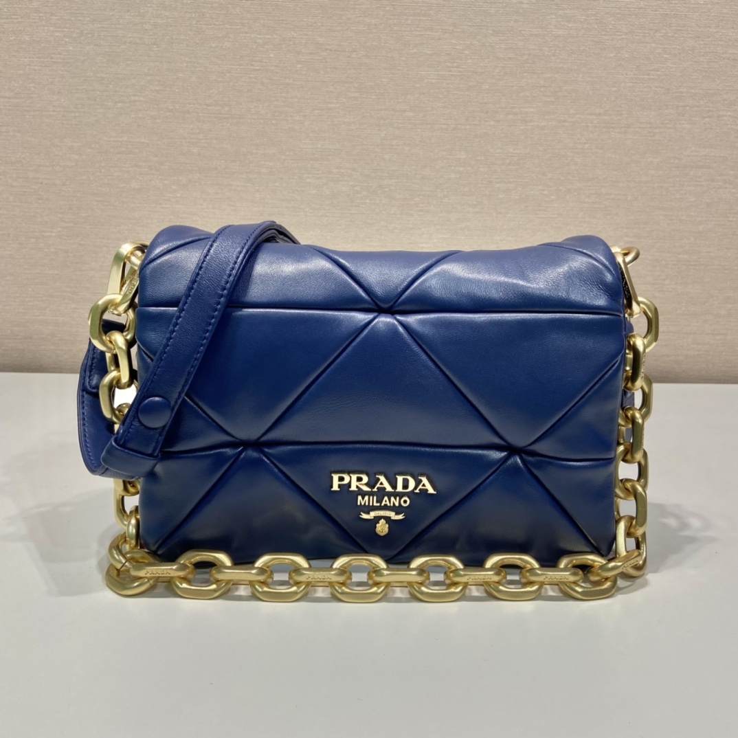 Pra*a system nappa patchwork shoulder bag