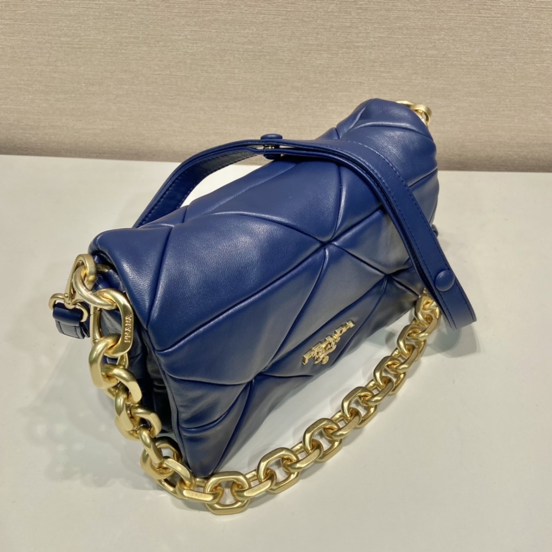 Pra*a system nappa patchwork shoulder bag