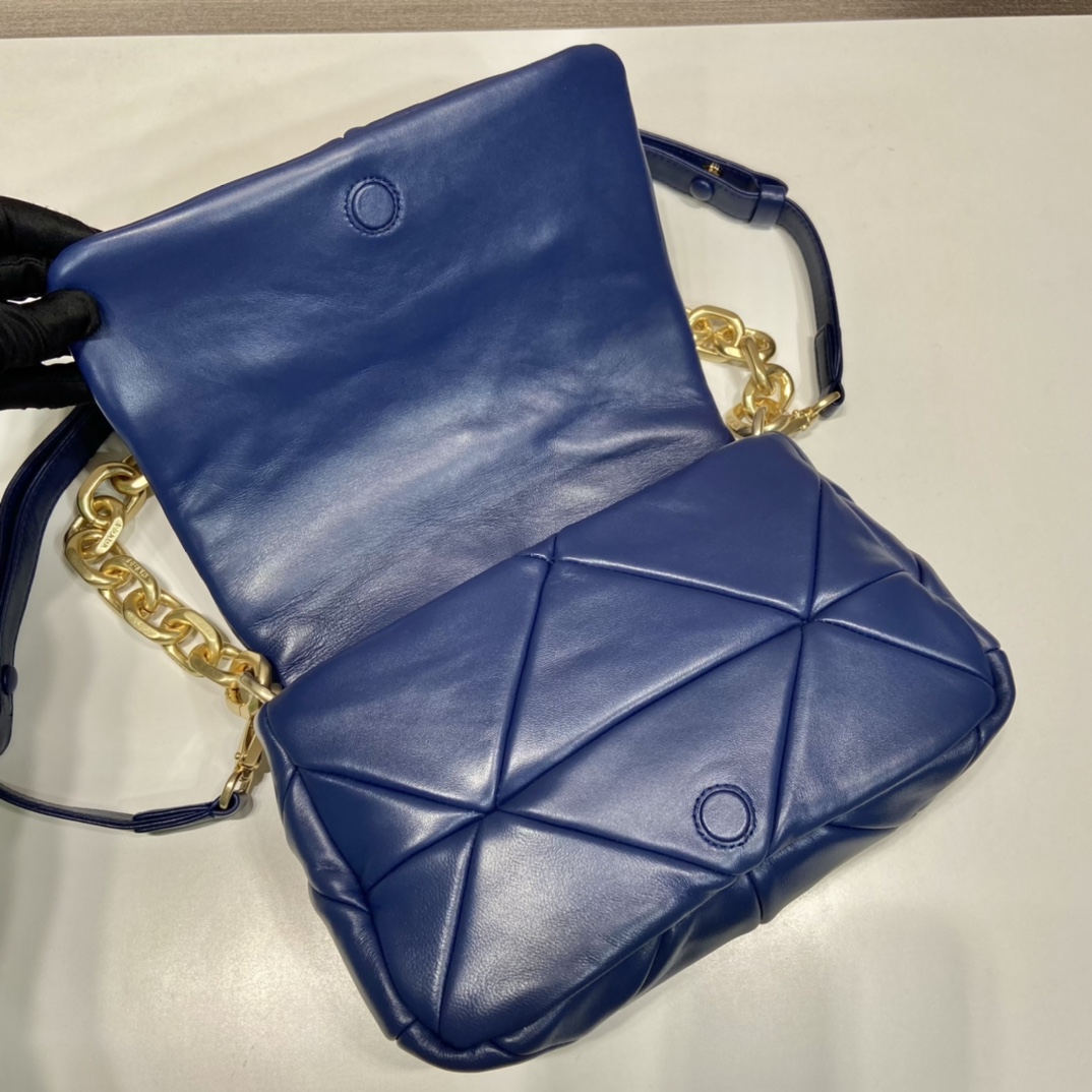 Pra*a system nappa patchwork shoulder bag
