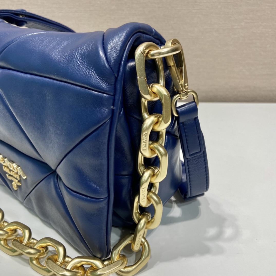 Pra*a system nappa patchwork shoulder bag