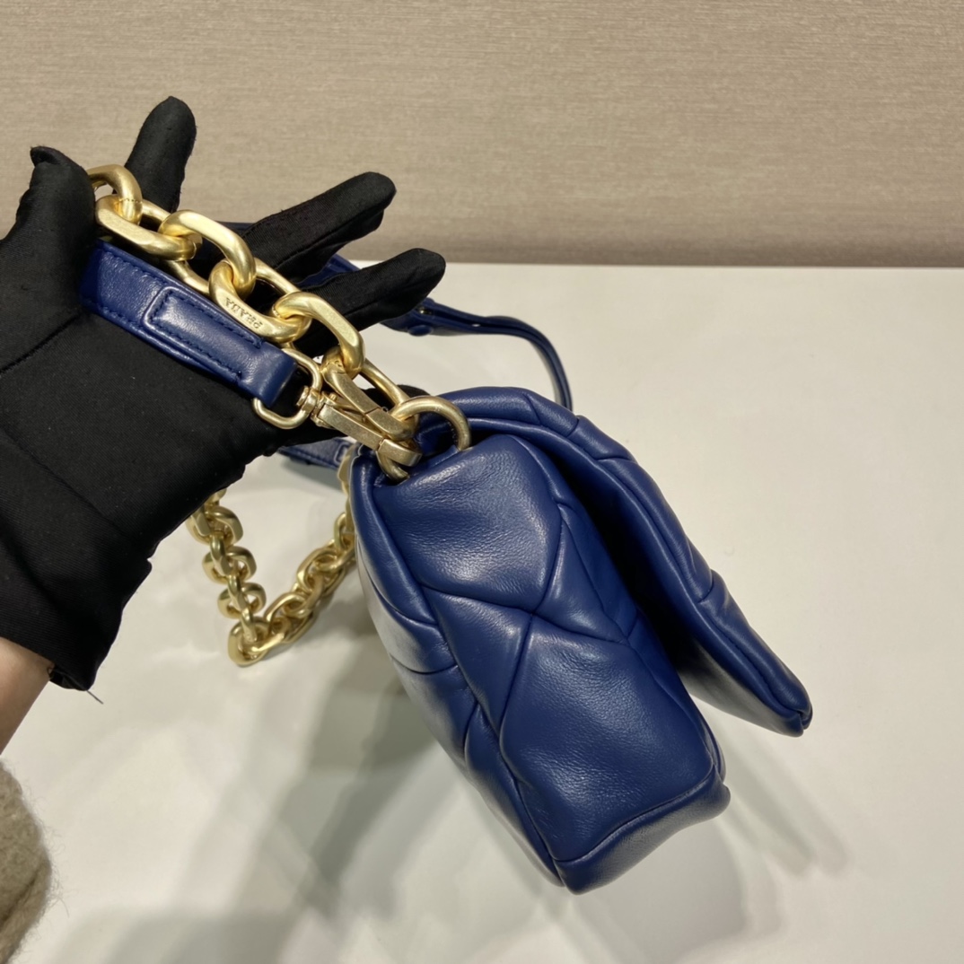 Pra*a system nappa patchwork shoulder bag