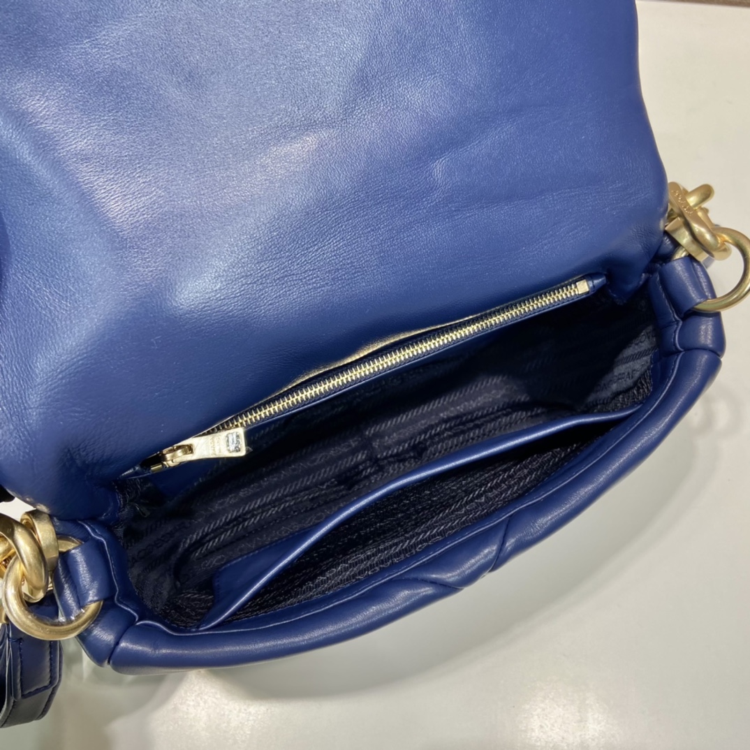 Pra*a system nappa patchwork shoulder bag