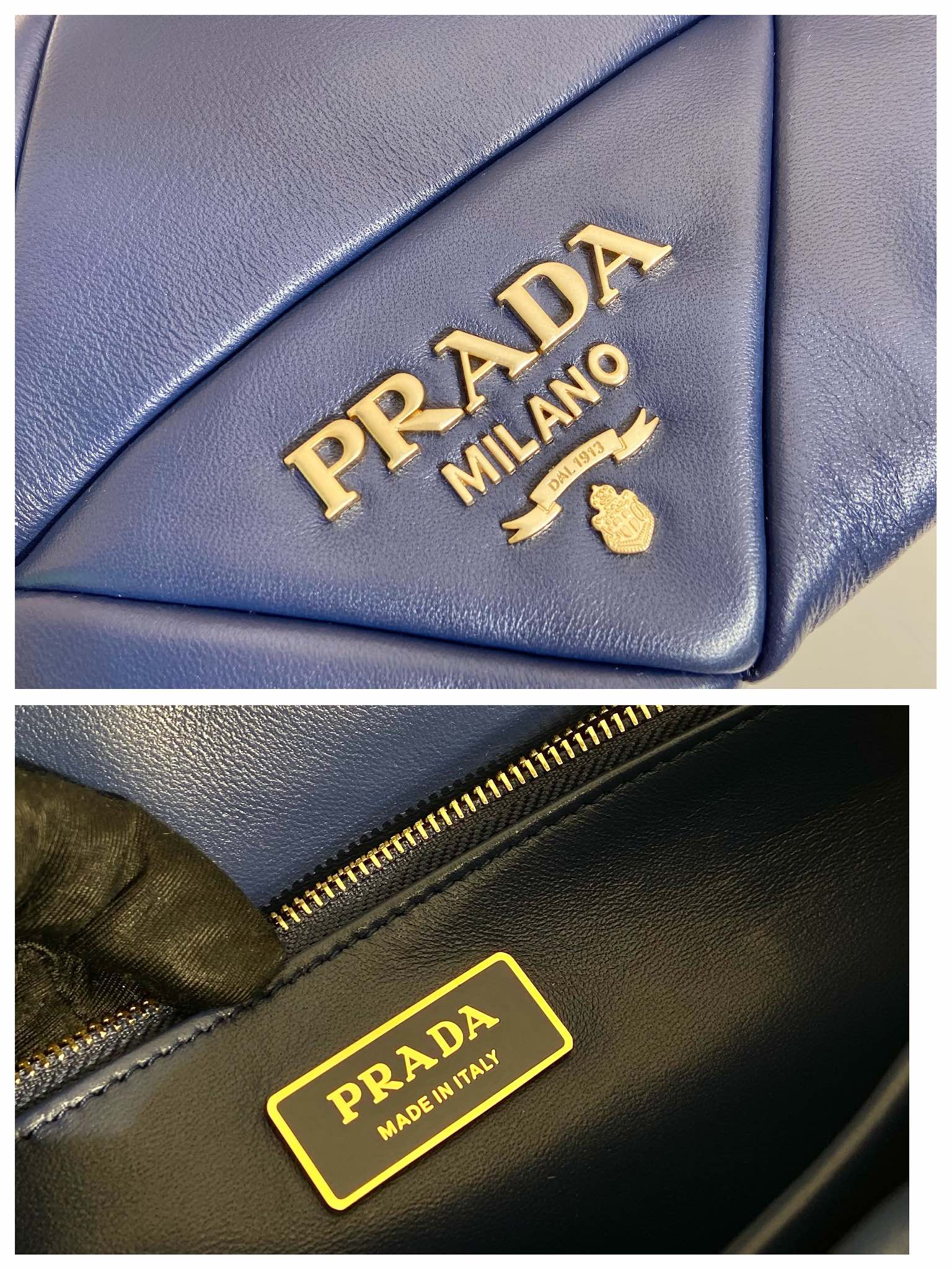 Pra*a system nappa patchwork shoulder bag