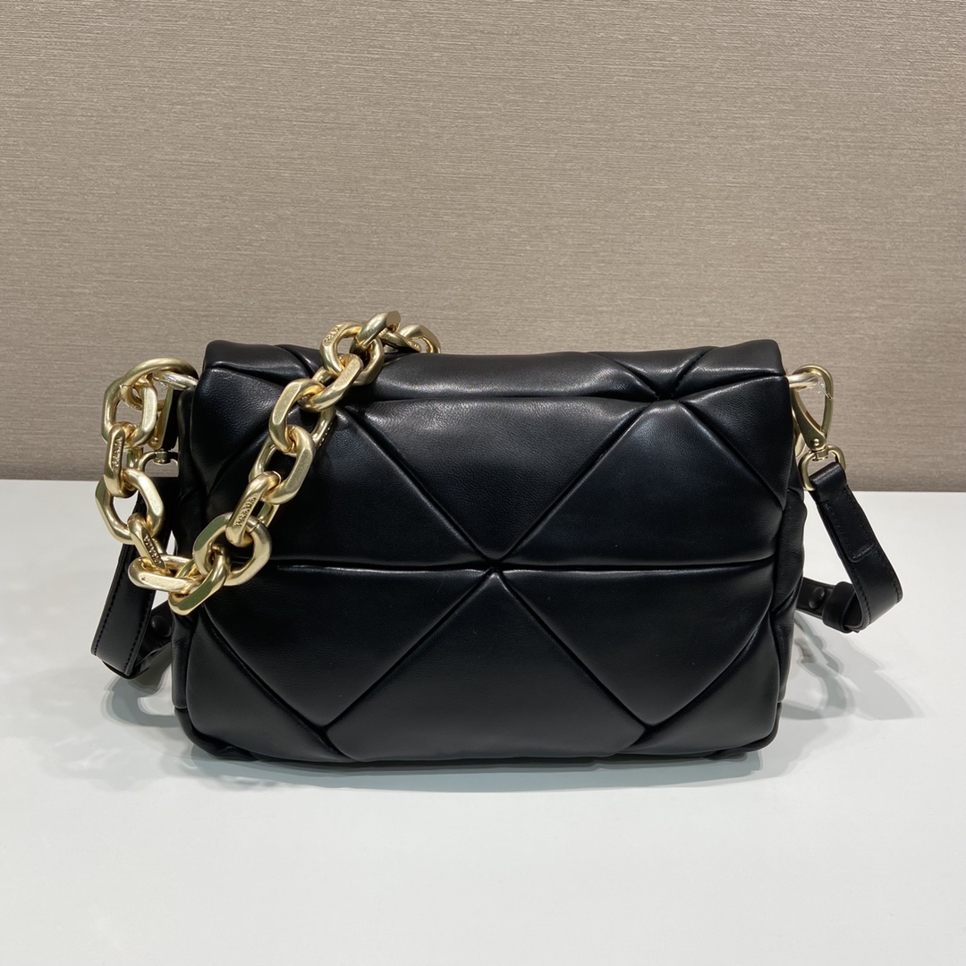 Pra*a system nappa patchwork shoulder bag