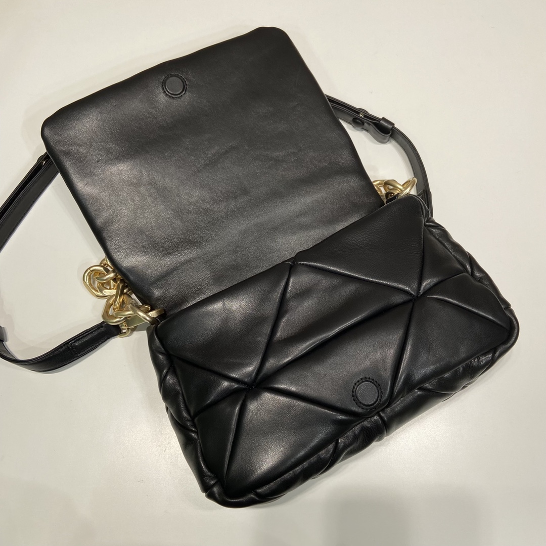 Pra*a system nappa patchwork shoulder bag