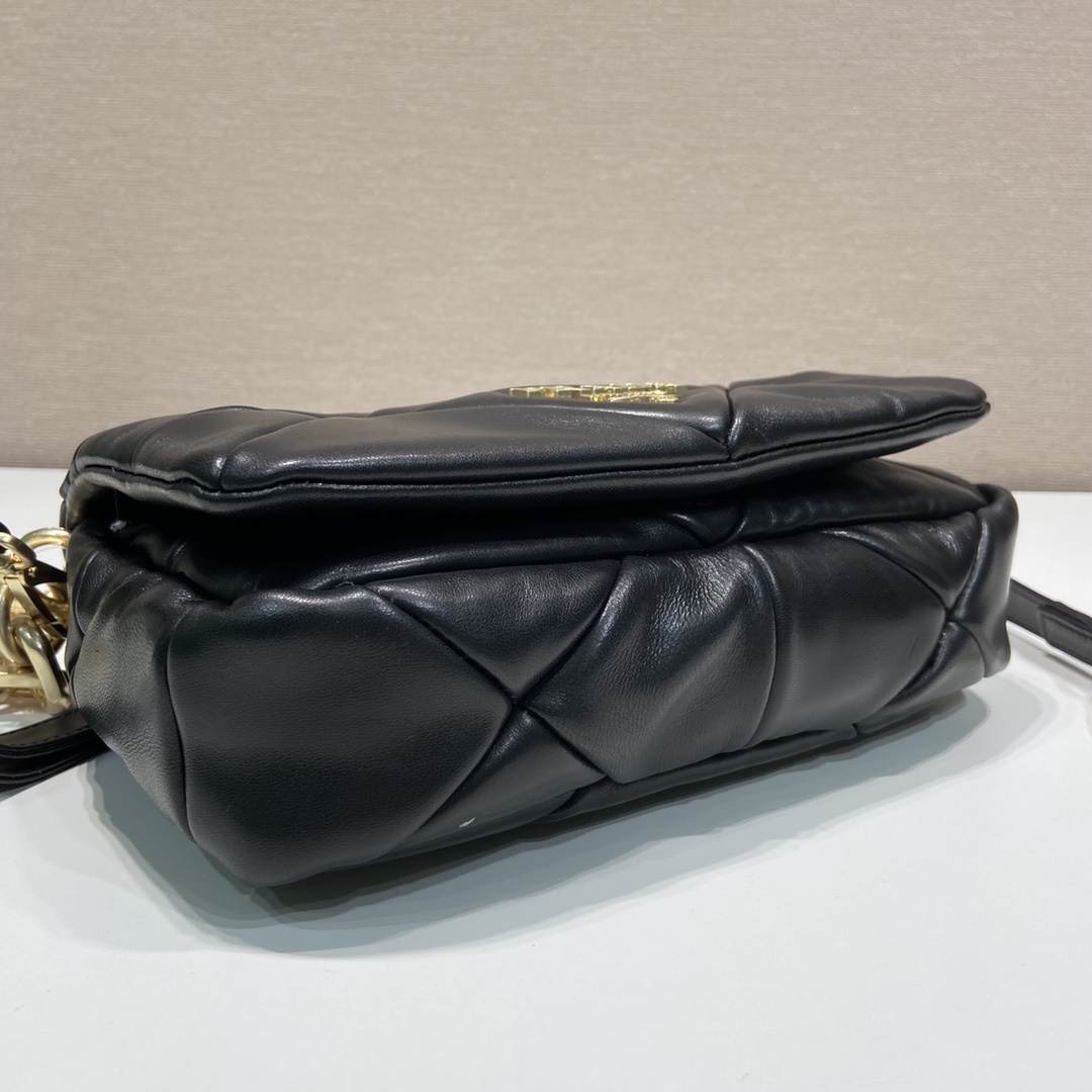 Pra*a system nappa patchwork shoulder bag