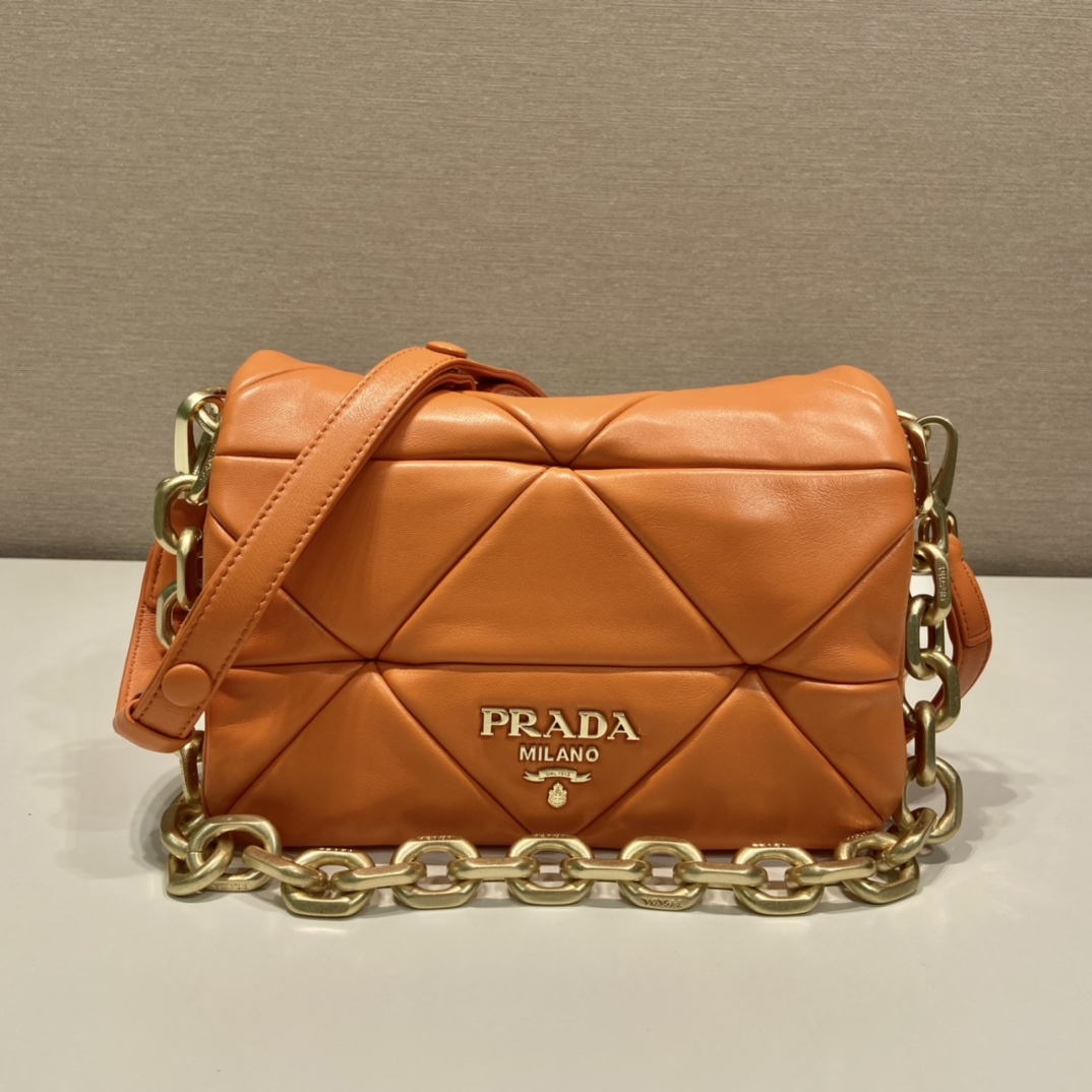 Pra*a system nappa patchwork shoulder bag