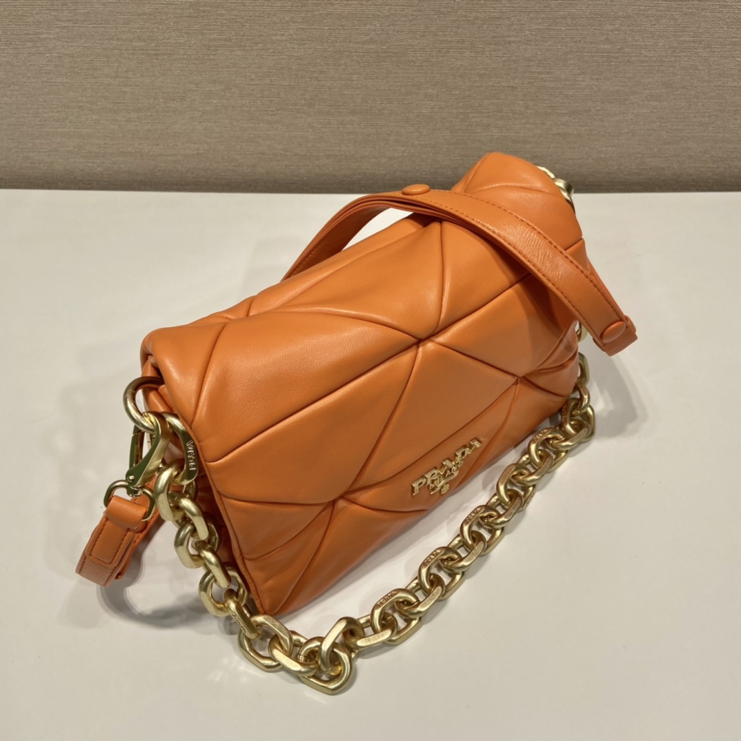 Pra*a system nappa patchwork shoulder bag