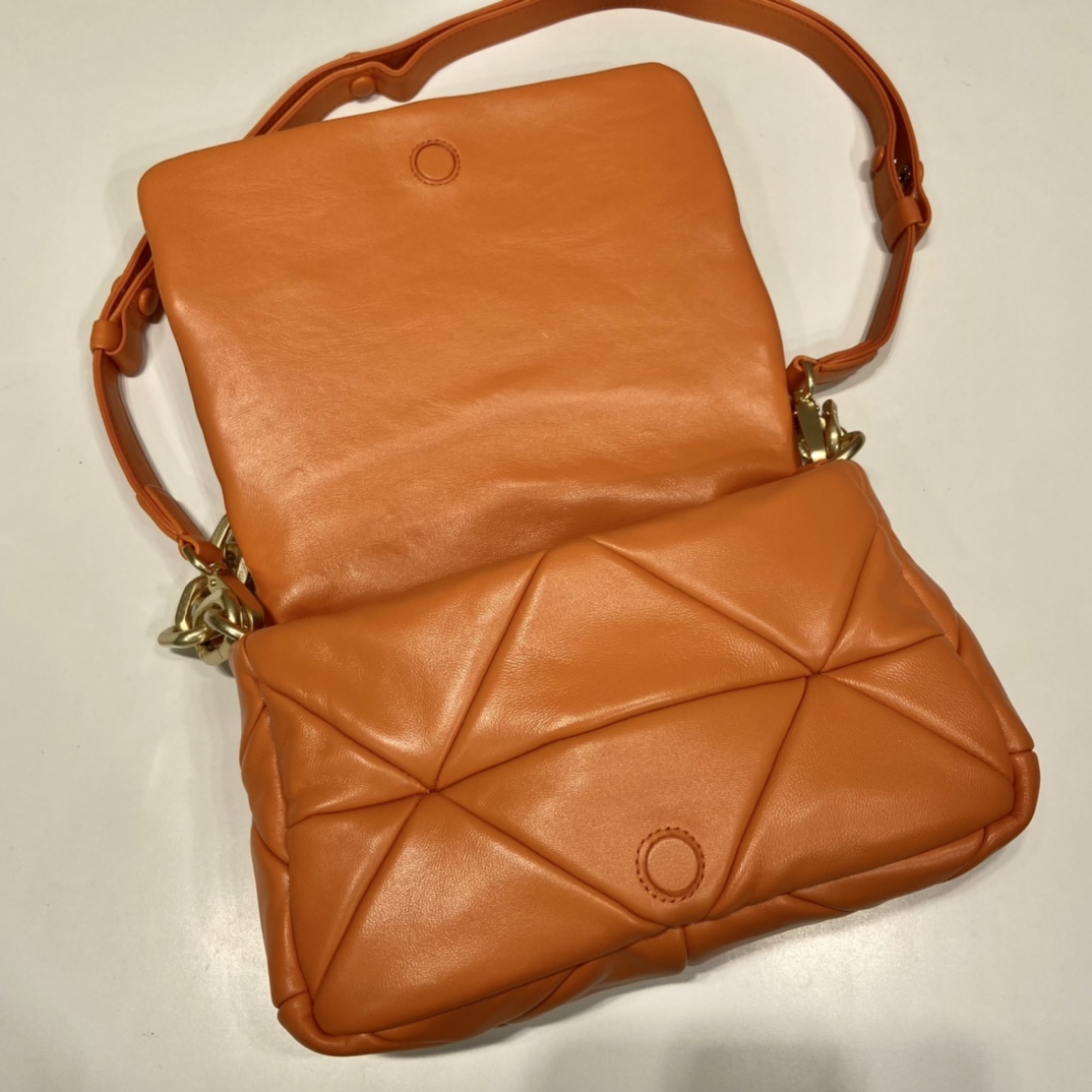 Pra*a system nappa patchwork shoulder bag