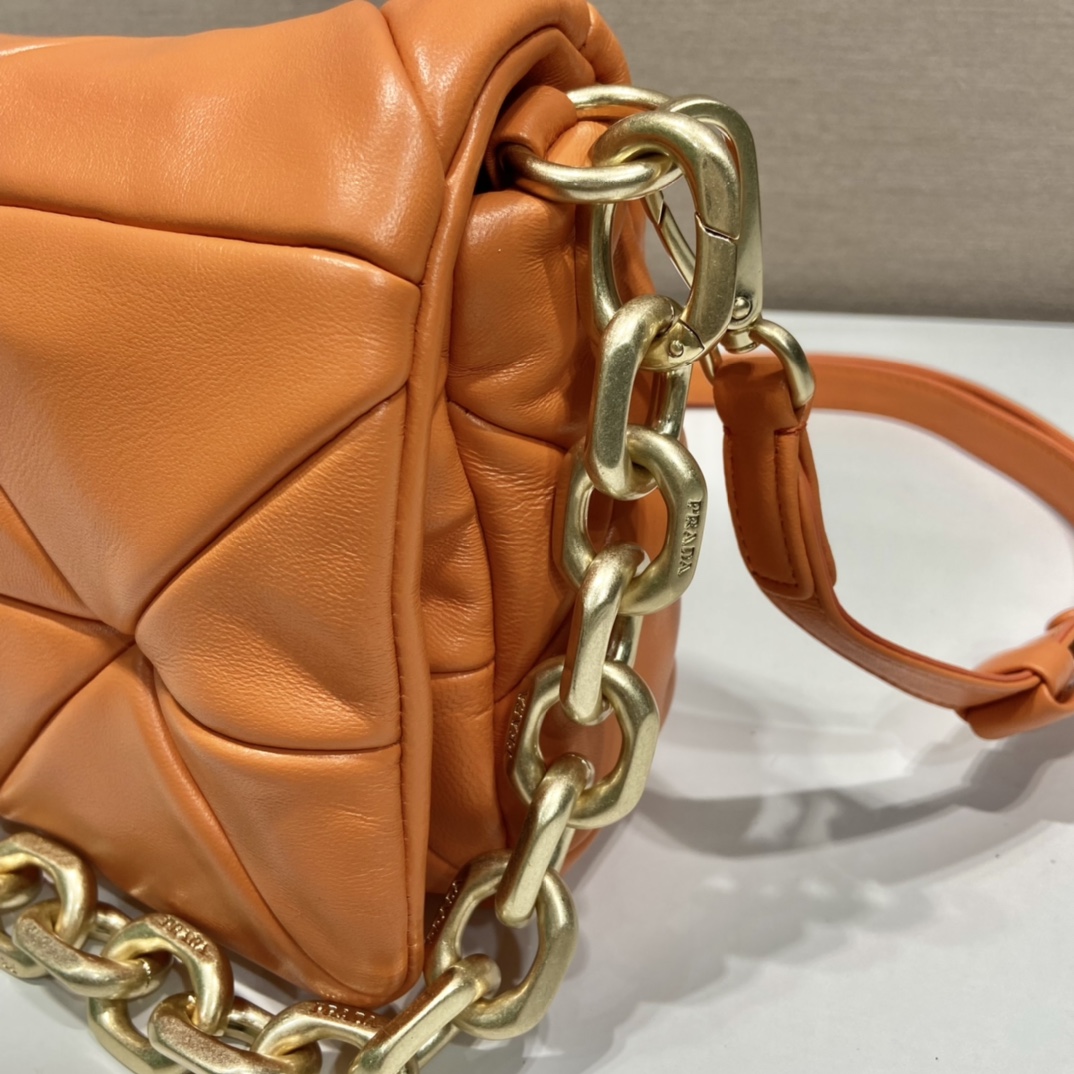 Pra*a system nappa patchwork shoulder bag