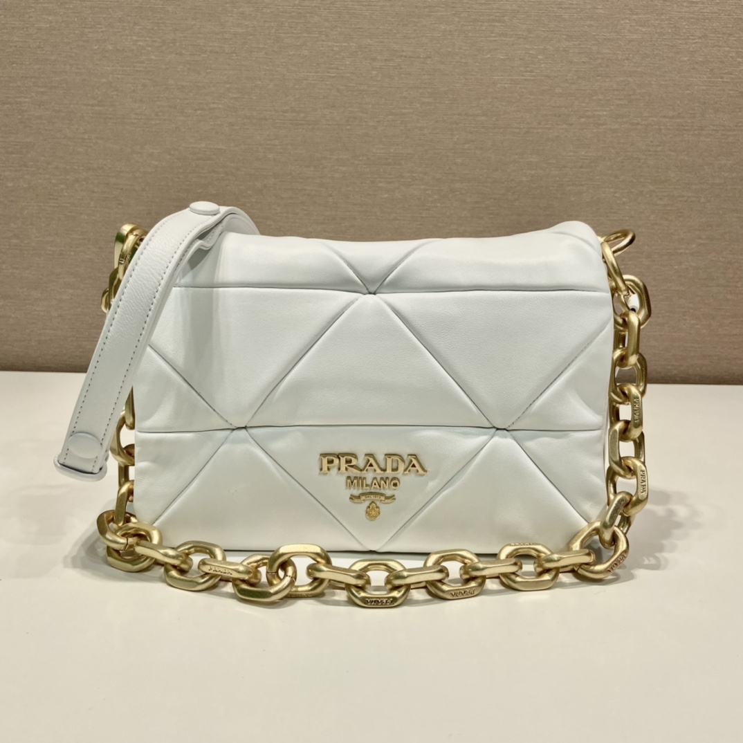 Pra*a system nappa patchwork shoulder bag