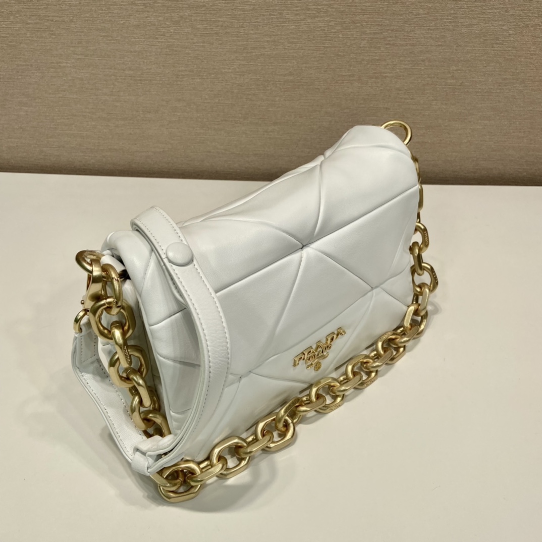 Pra*a system nappa patchwork shoulder bag