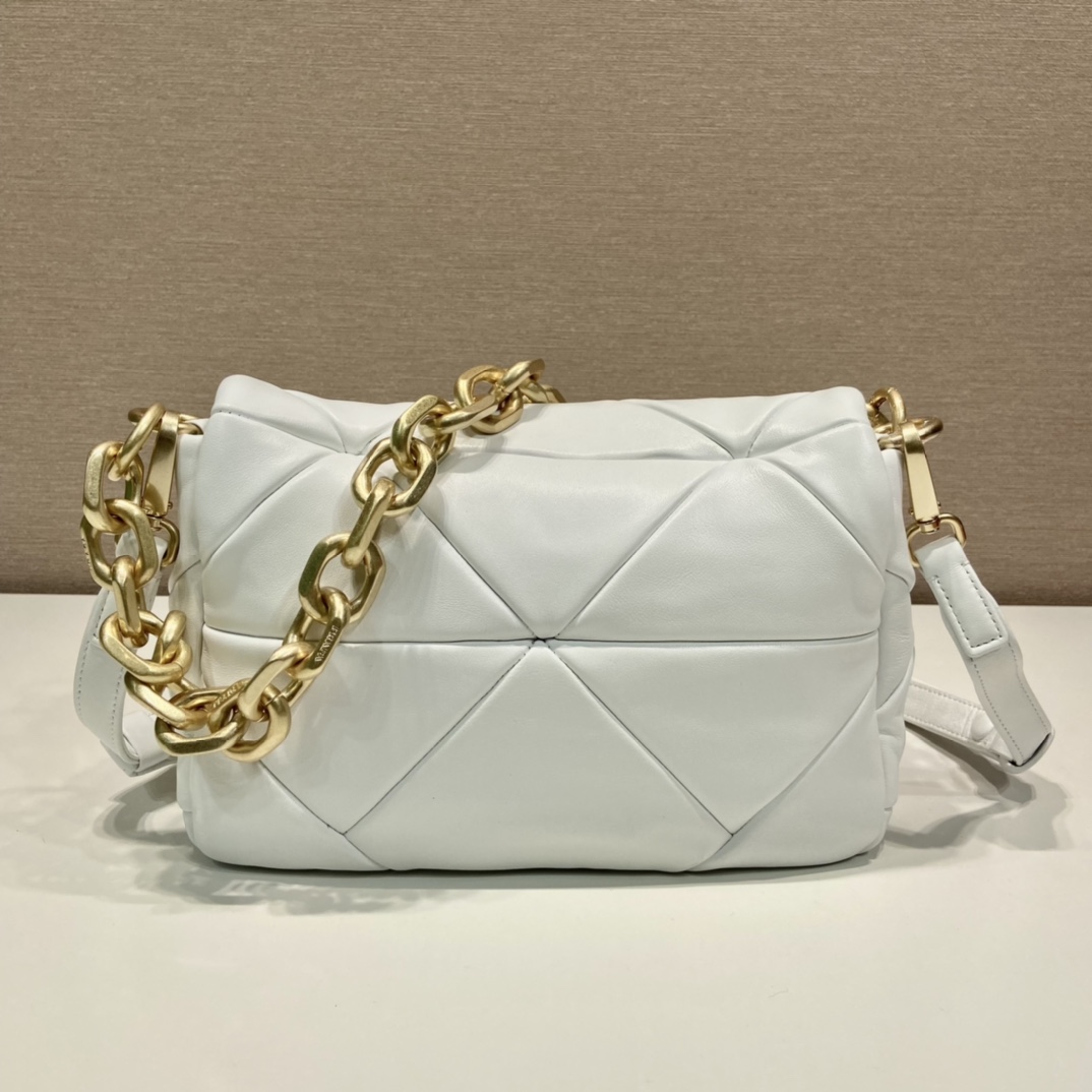 Pra*a system nappa patchwork shoulder bag