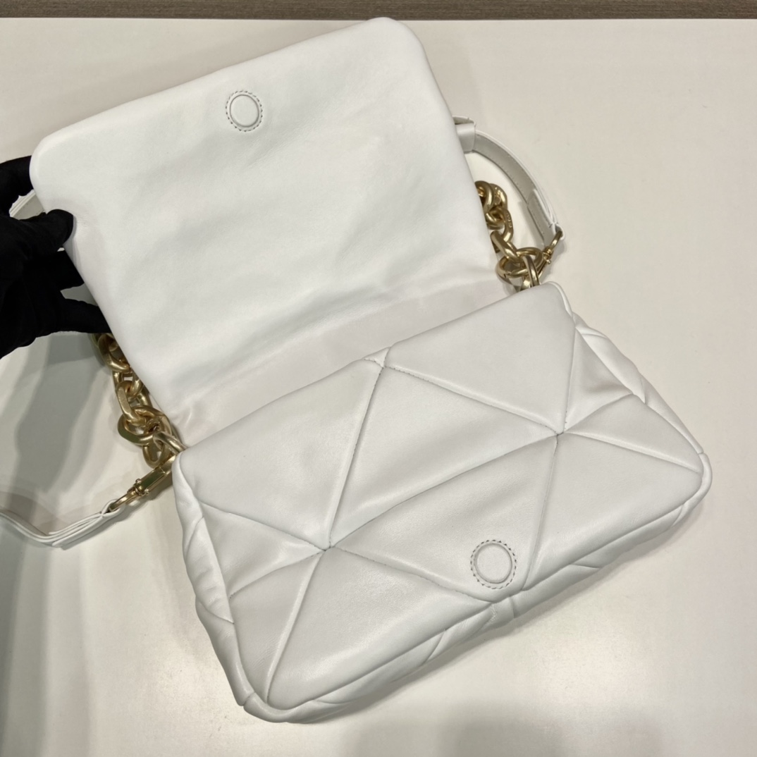 Pra*a system nappa patchwork shoulder bag