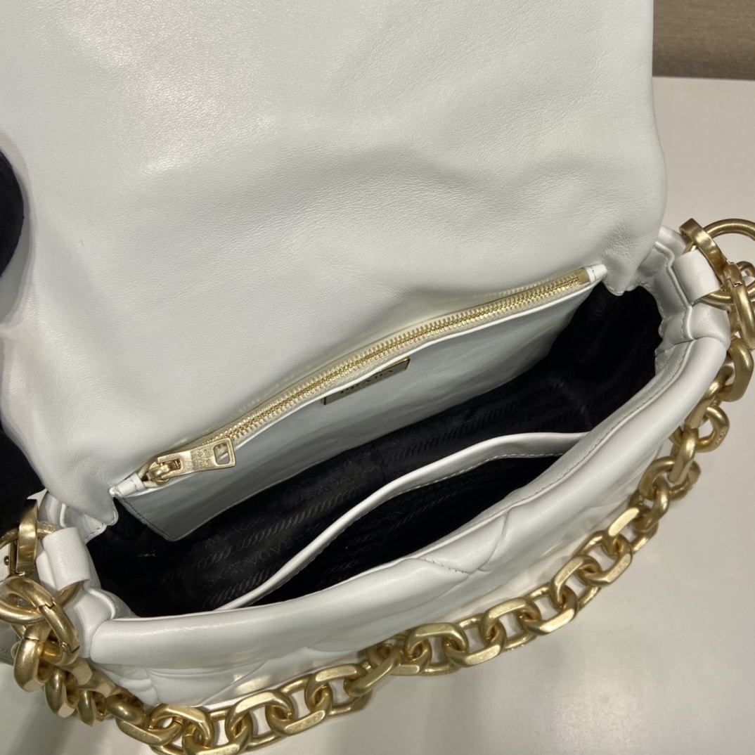 Pra*a system nappa patchwork shoulder bag