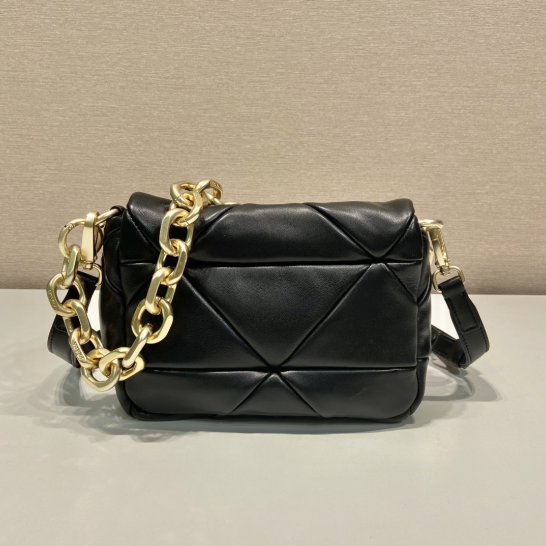 Pra*a system nappa patchwork shoulder bag