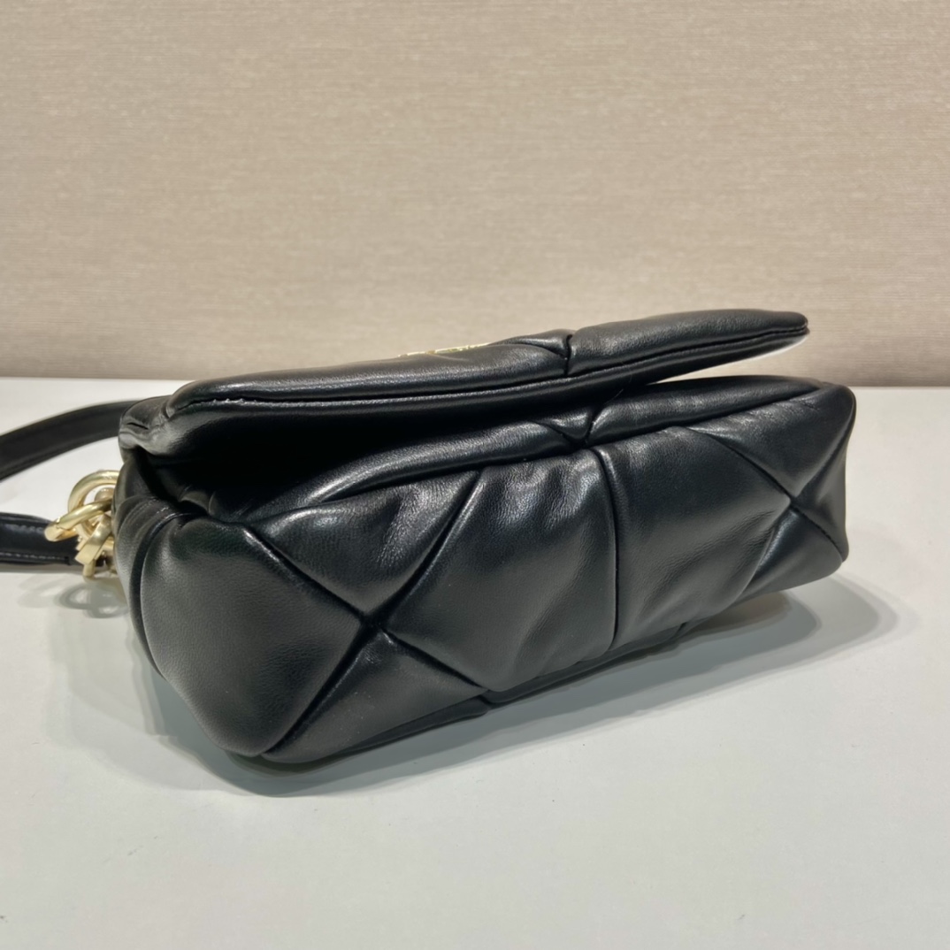 Pra*a system nappa patchwork shoulder bag