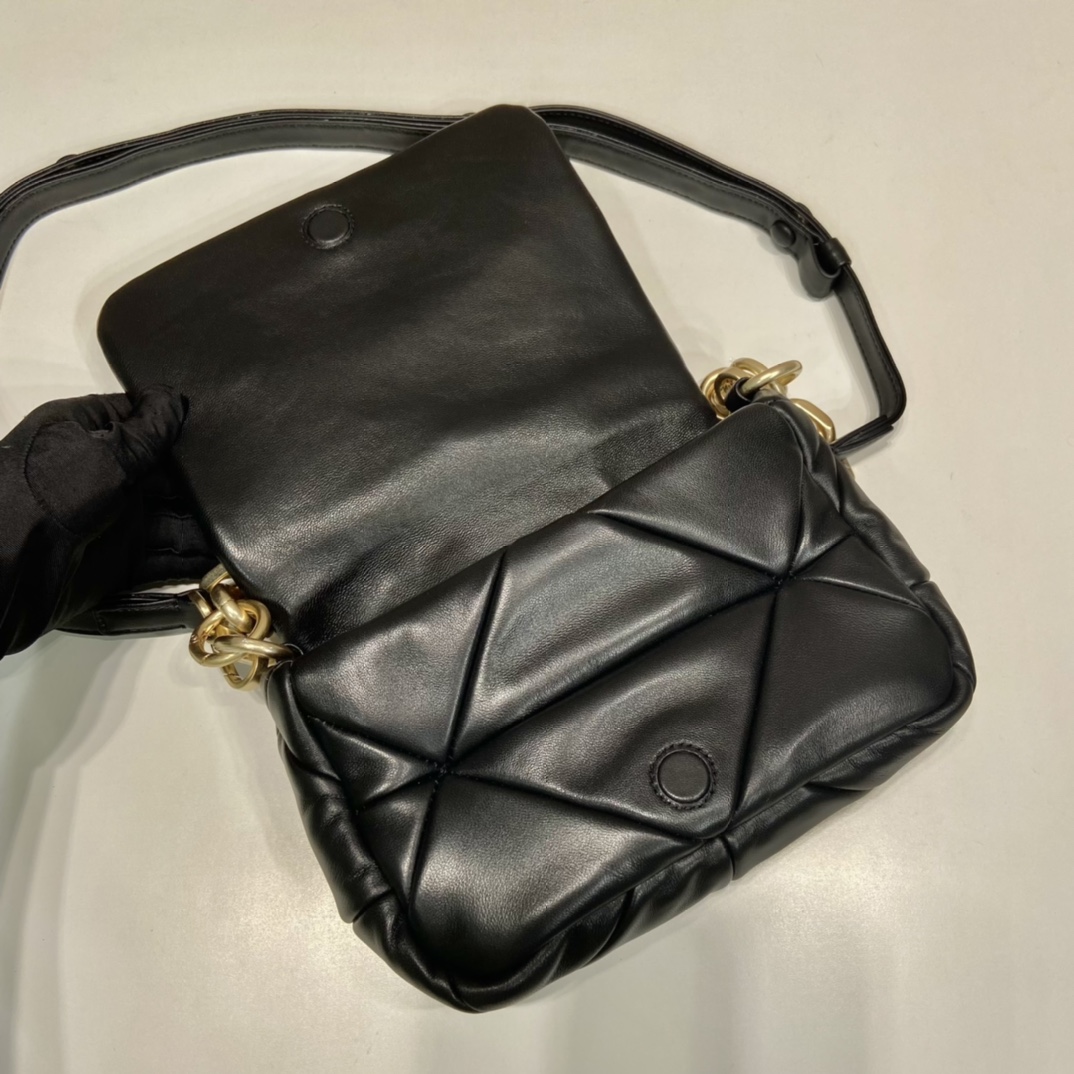 Pra*a system nappa patchwork shoulder bag
