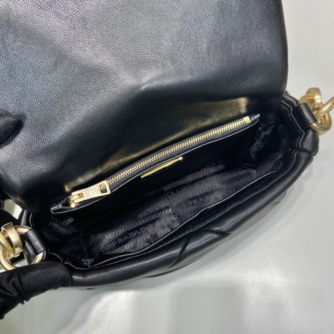 Pra*a system nappa patchwork shoulder bag