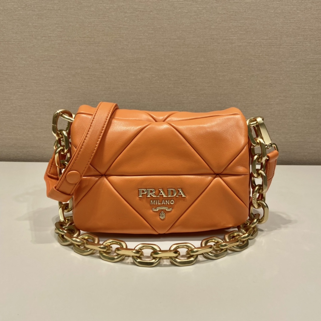 Pra*a system nappa patchwork shoulder bag