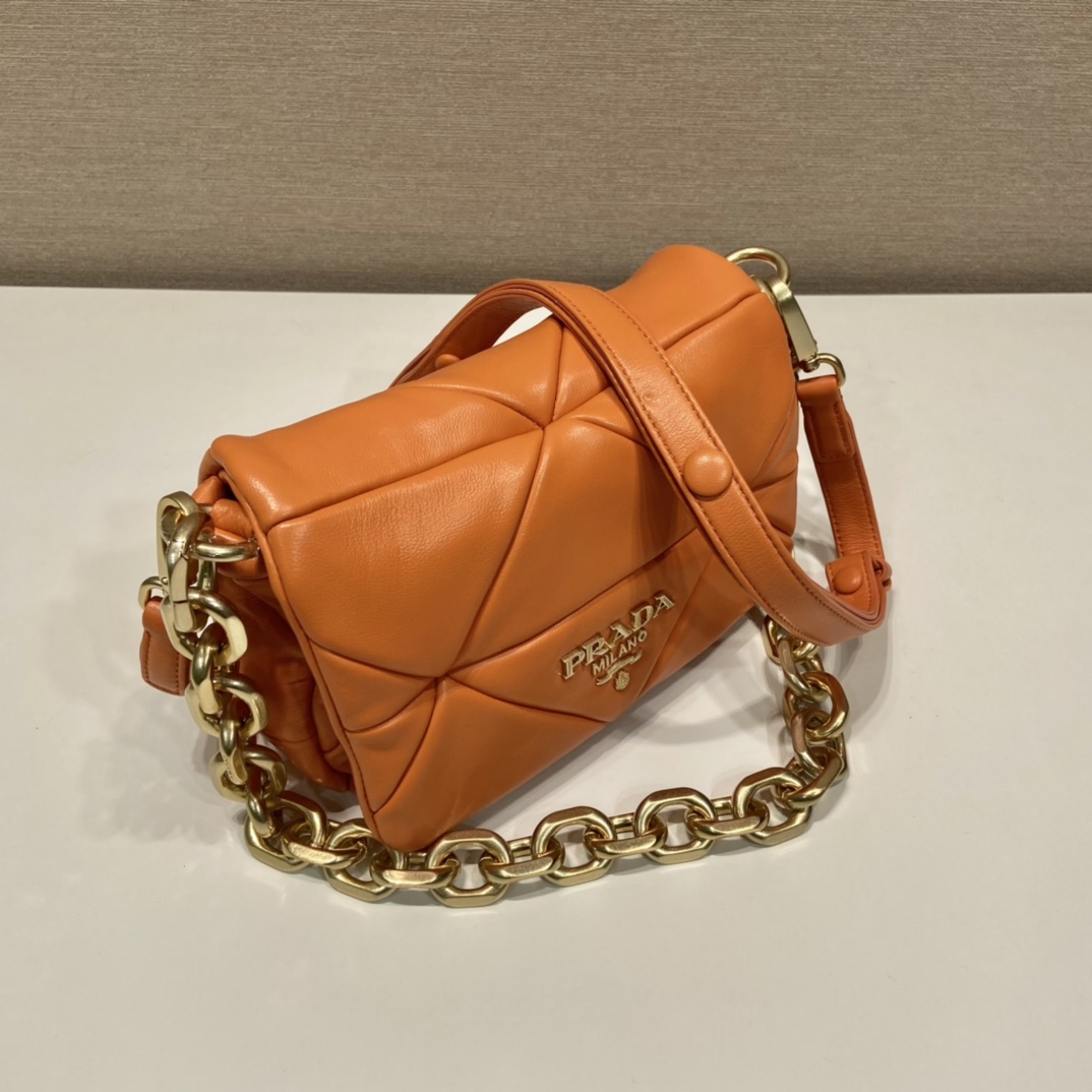Pra*a system nappa patchwork shoulder bag