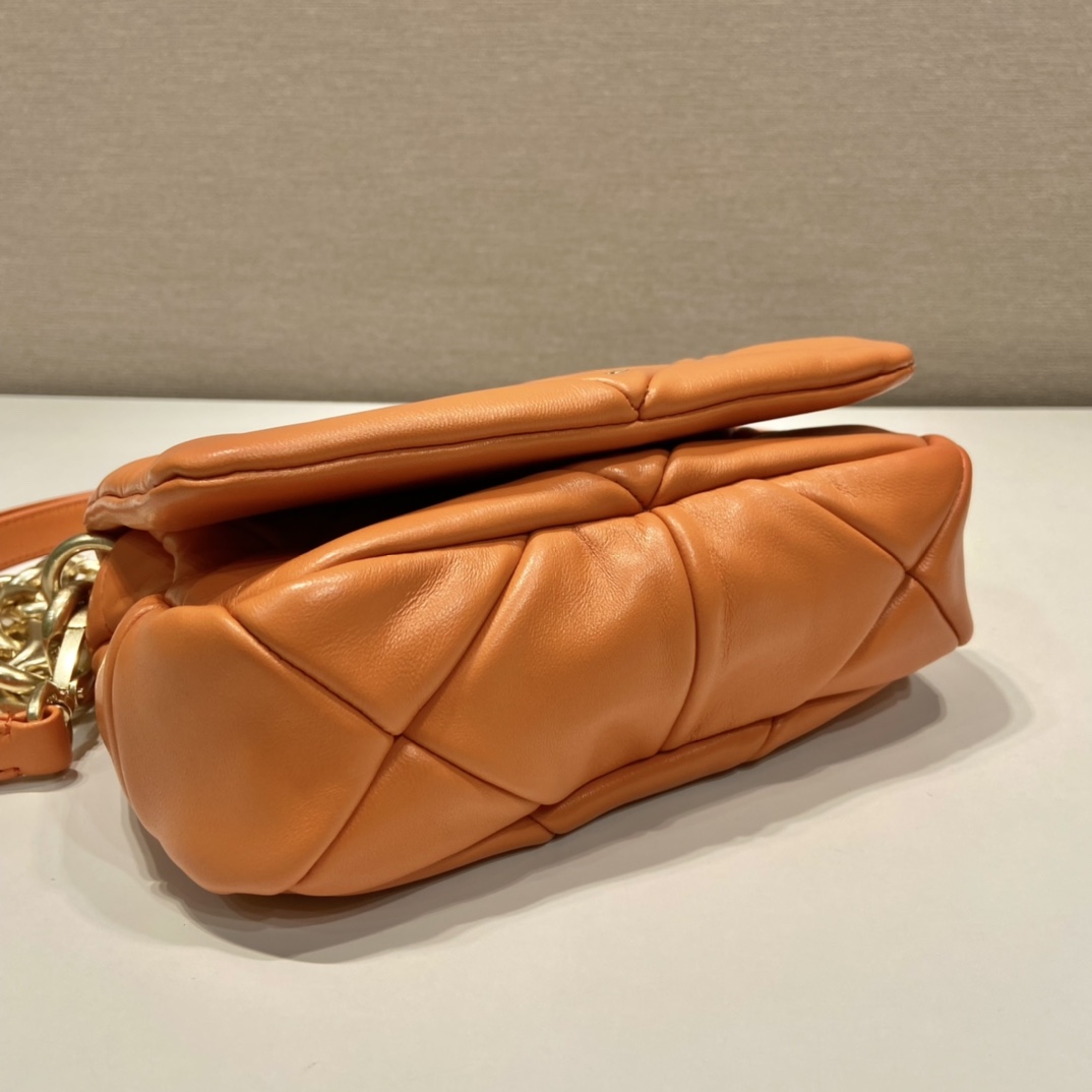 Pra*a system nappa patchwork shoulder bag
