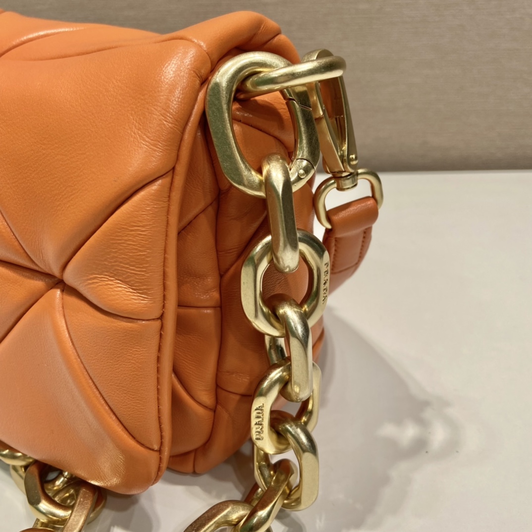 Pra*a system nappa patchwork shoulder bag