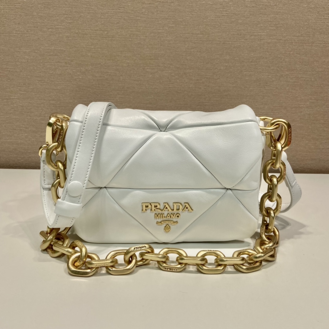 Pra*a system nappa patchwork shoulder bag