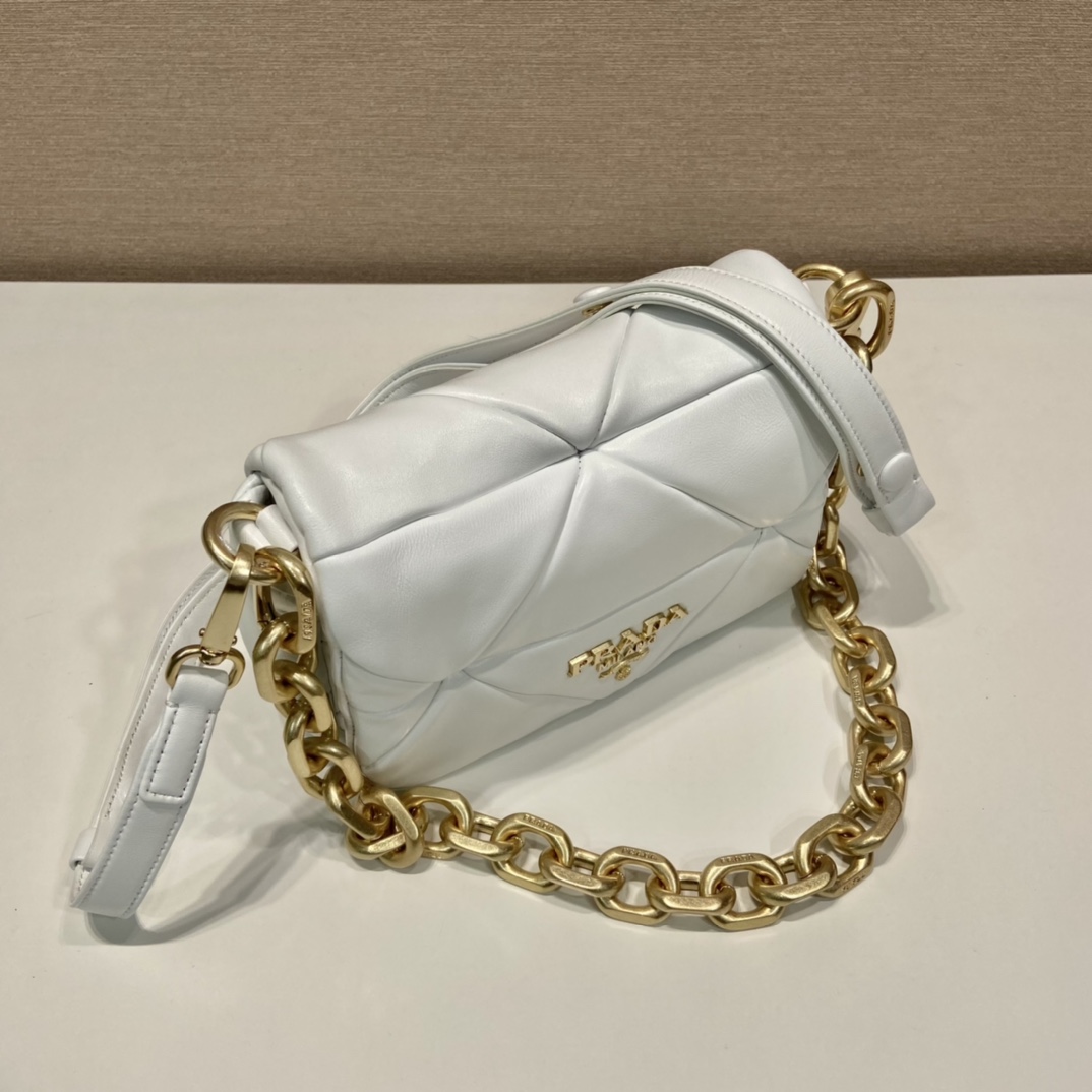 Pra*a system nappa patchwork shoulder bag