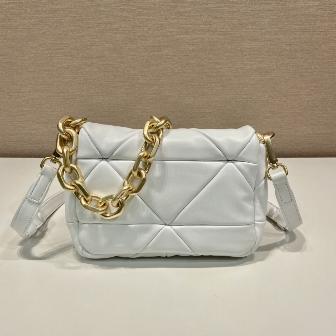Pra*a system nappa patchwork shoulder bag