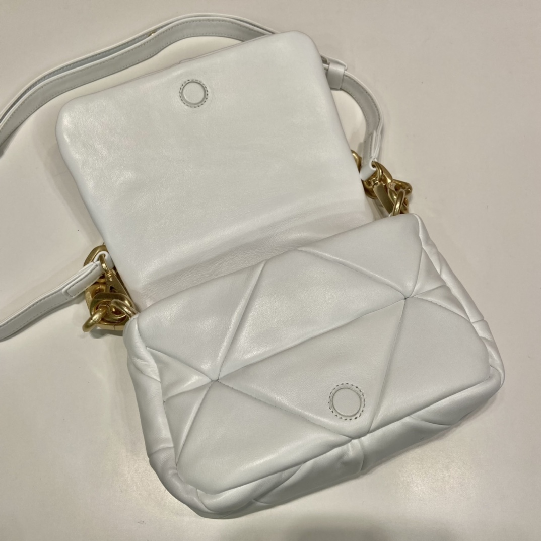 Pra*a system nappa patchwork shoulder bag