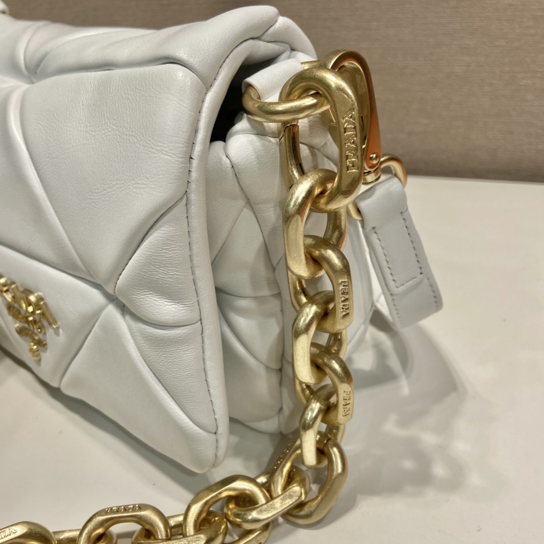 Pra*a system nappa patchwork shoulder bag