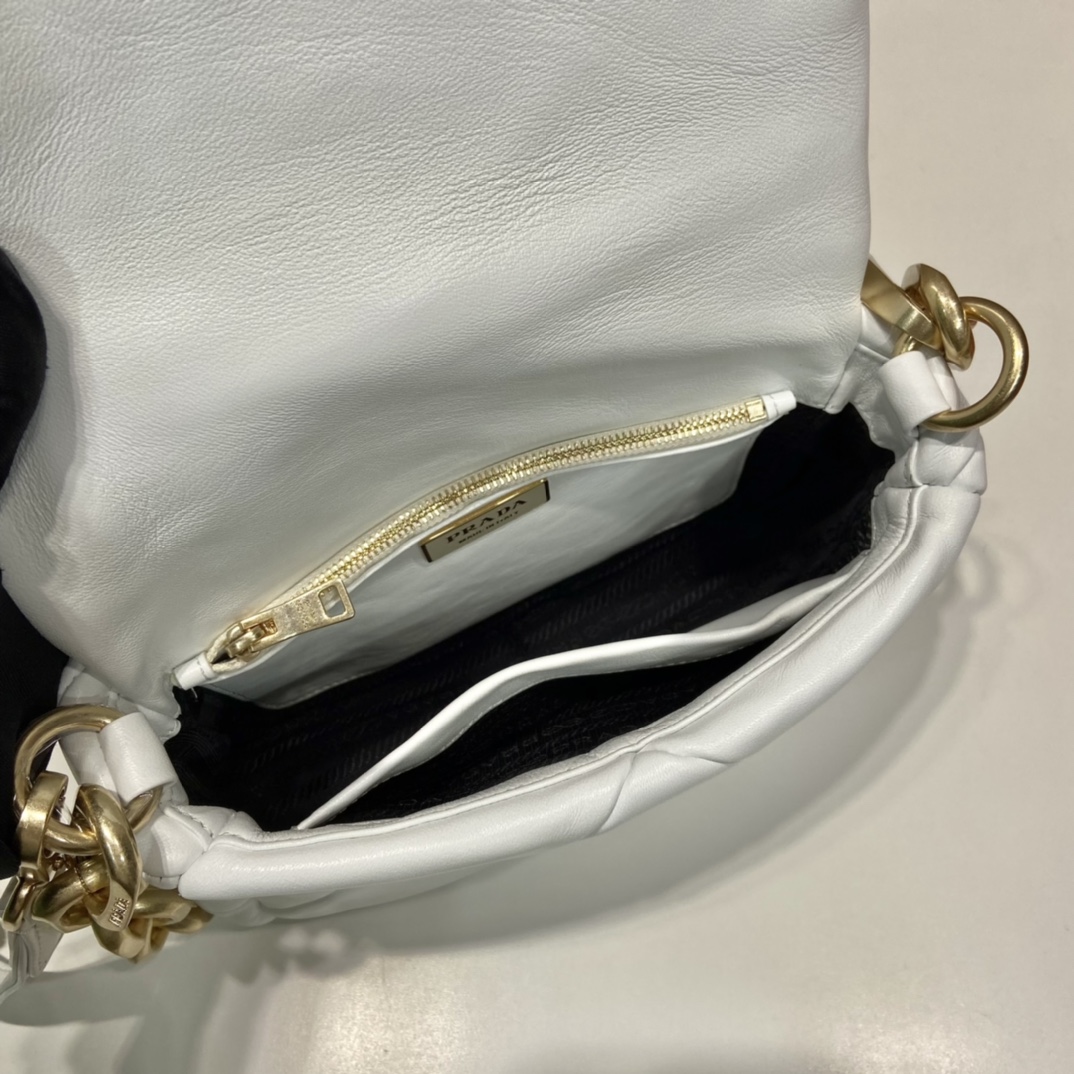 Pra*a system nappa patchwork shoulder bag