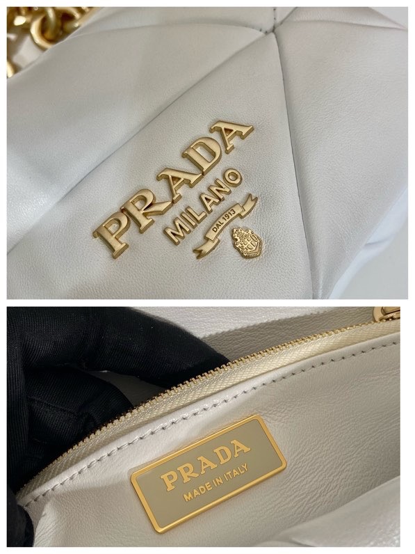 Pra*a system nappa patchwork shoulder bag